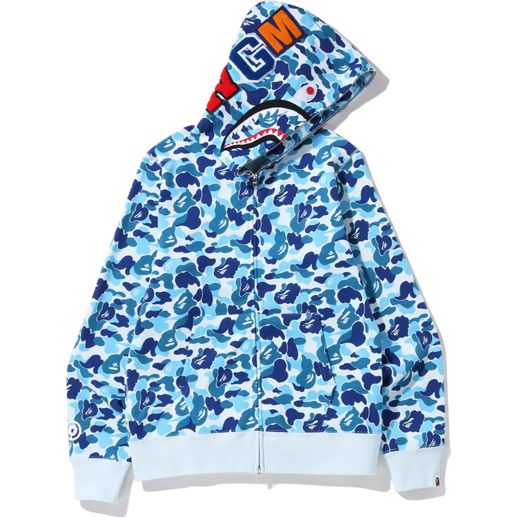 BAPE ABC Camo Shark Full Zip Hoodie Blue