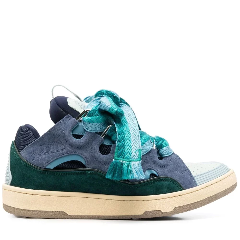Lanvin Curb Sneaker Grey Dark Green Light Blue FMSKRK11DRAGA22
