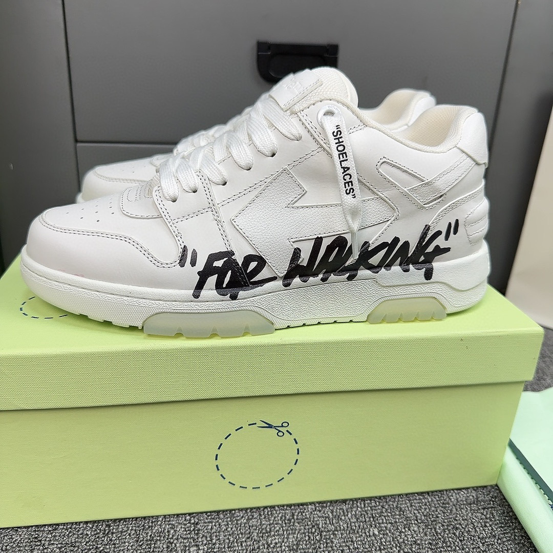 OFF-WH*TE Out Of Office OOO Low Tops For Walking White Black