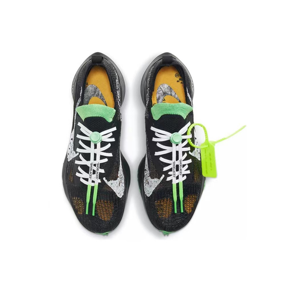 Nike Air Zoom Tempo NEXT% Flyknit Off-White Black Scream Green