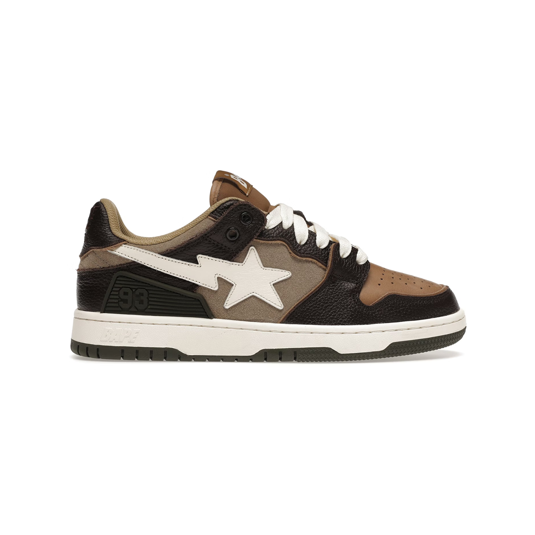 A Bathing Ape Bape SK8 Sta Brown Ivory