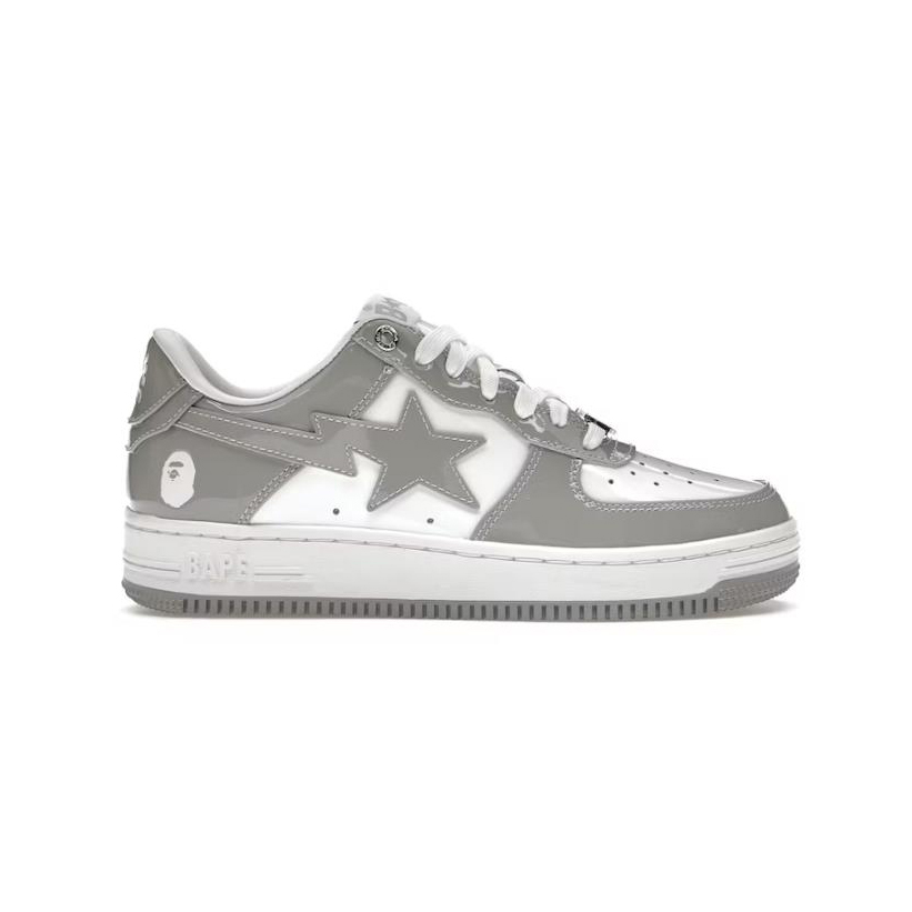 A Bathing Ape Bape Sta Patent Leather White Grey (2023)