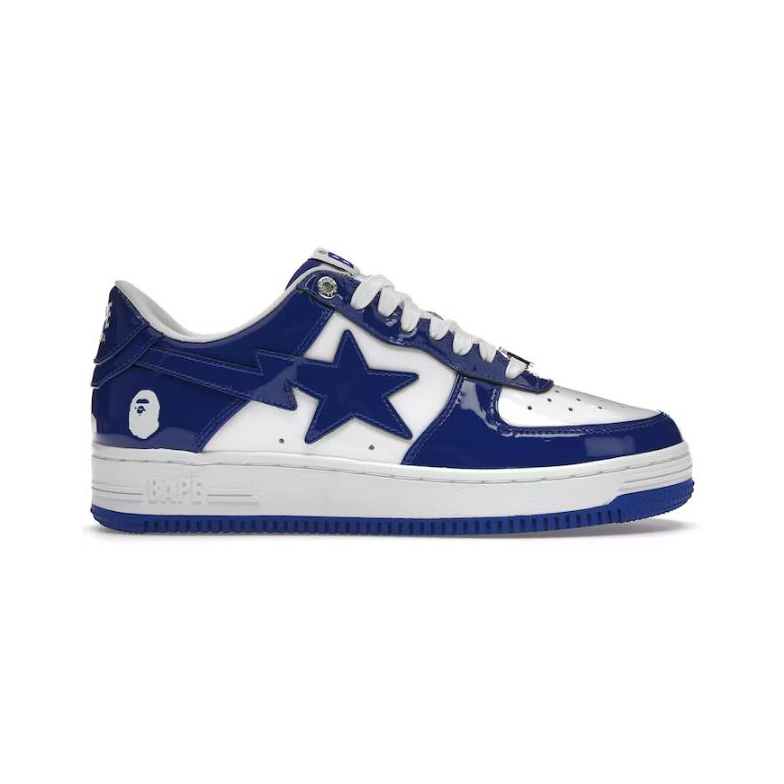 A Bathing Ape Bape Sta Patent Leather White Blue (2023)