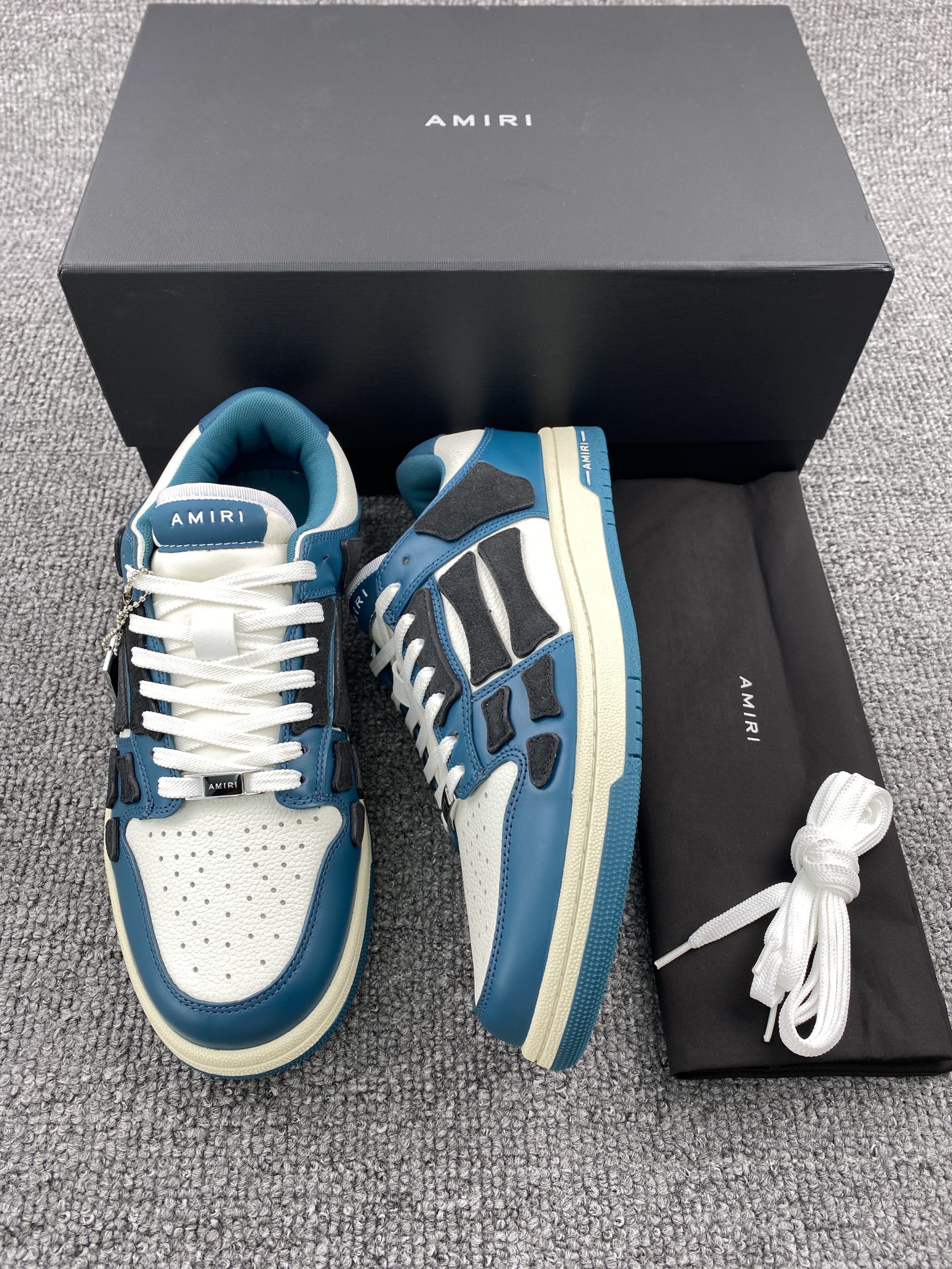 AMIRI Skel Top Low White Navy Blue Black