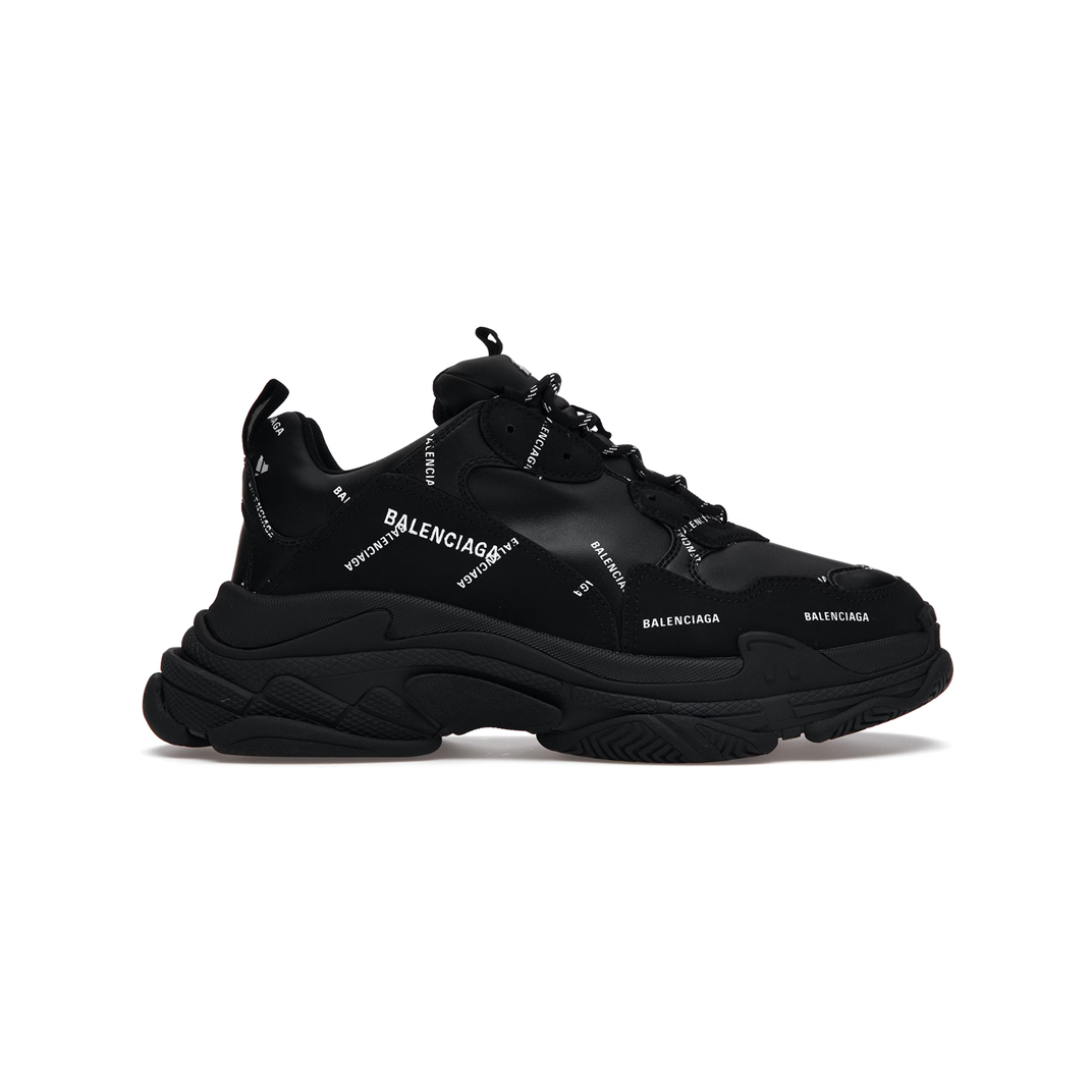 Balenciaga Triple S Allover Logo Black