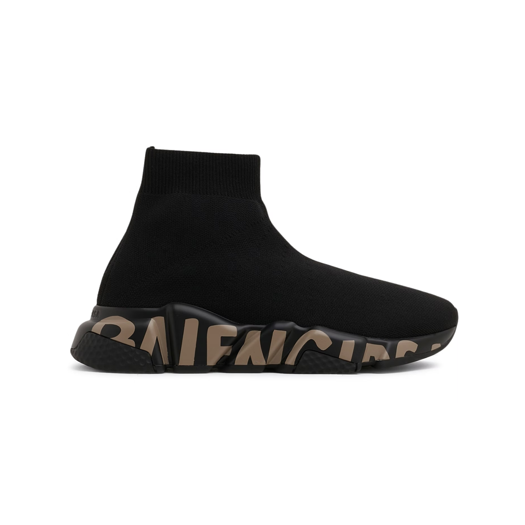 Balenciaga Speed Graffiti Black Black Brown