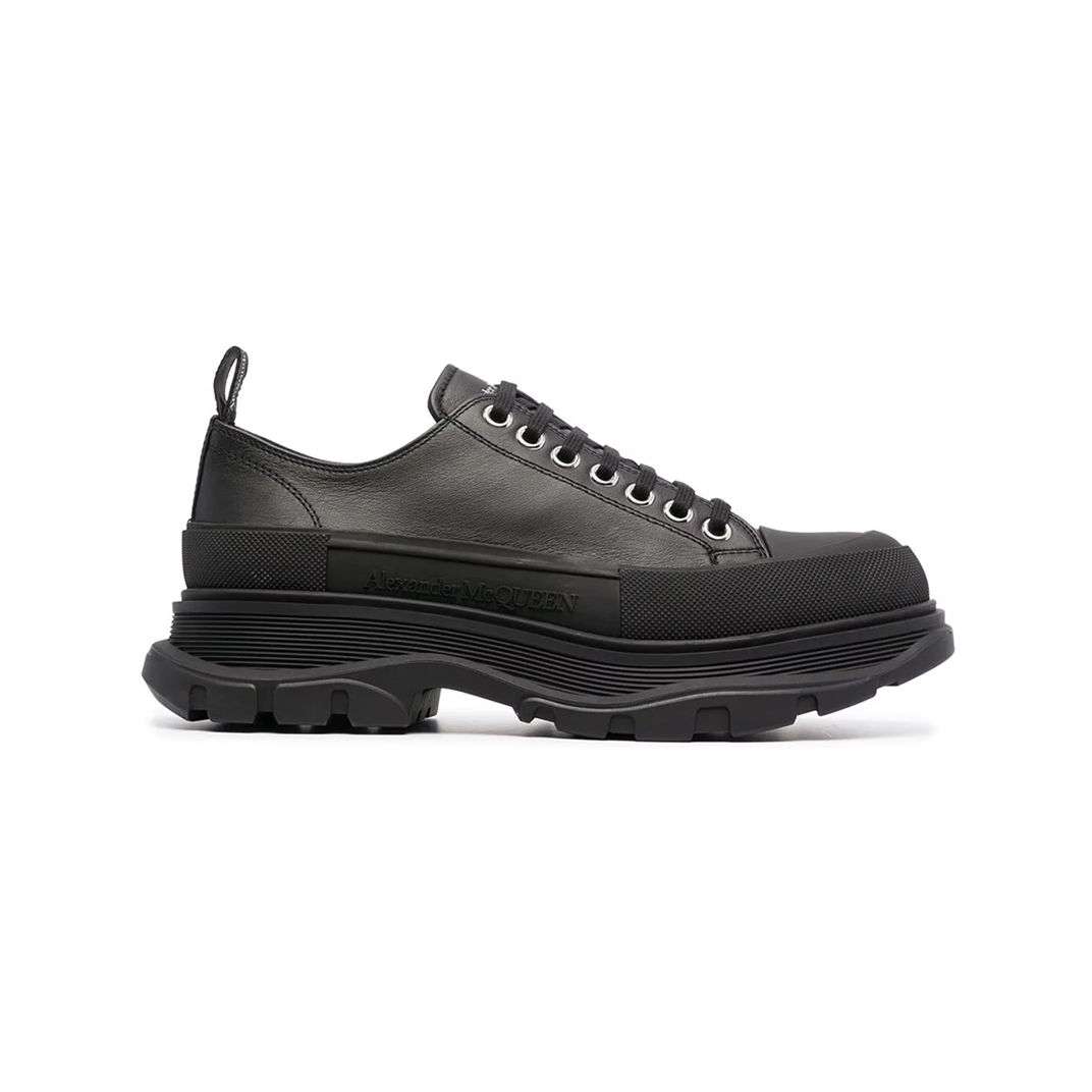 Alexander McQueen Tread Slick Low Lace Up Leather Triple Black