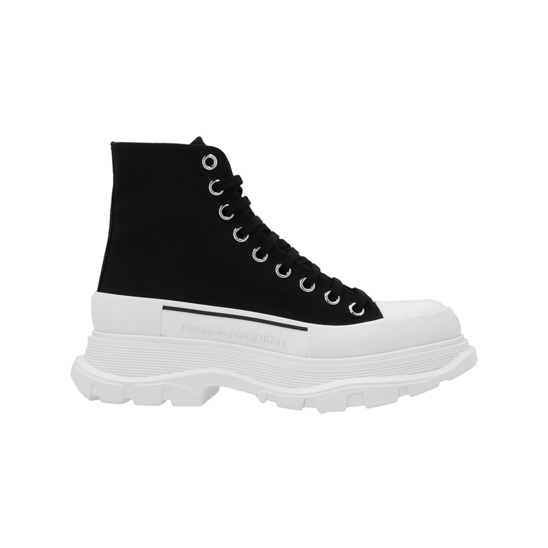 Alexander McQueen Tread Slick Lace Up Boot Black White (W)