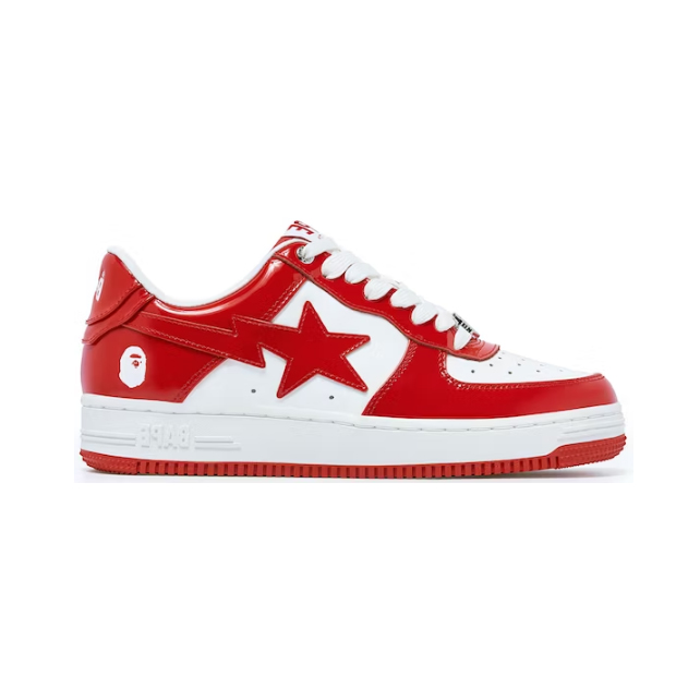 A Bathing Ape Bape Sta Patent Leather White Red (2023)