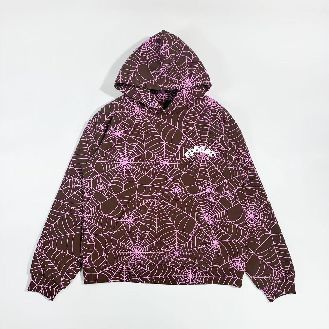 Sp5der AOP Hoodie Brown