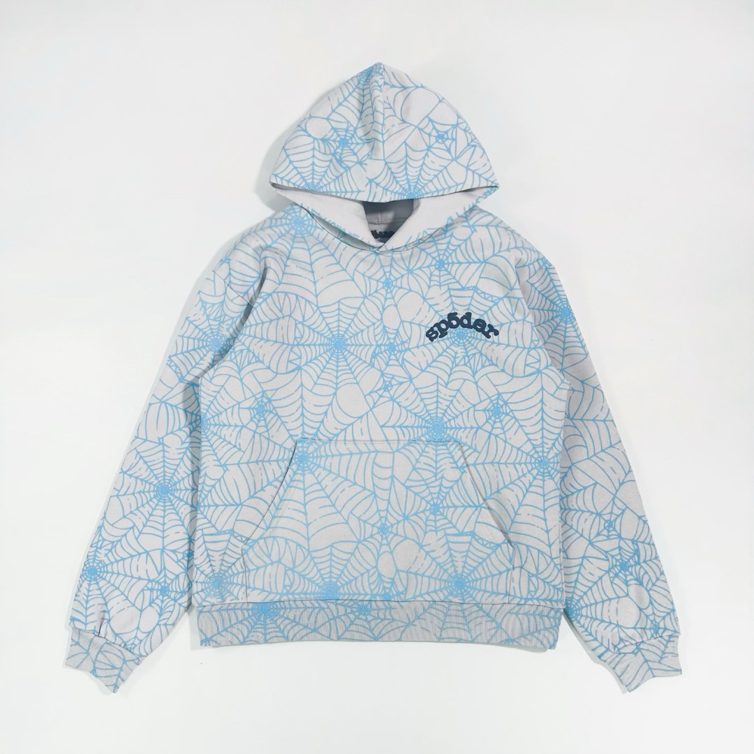 Sp5der AOP Web Hoodie Heather Grey