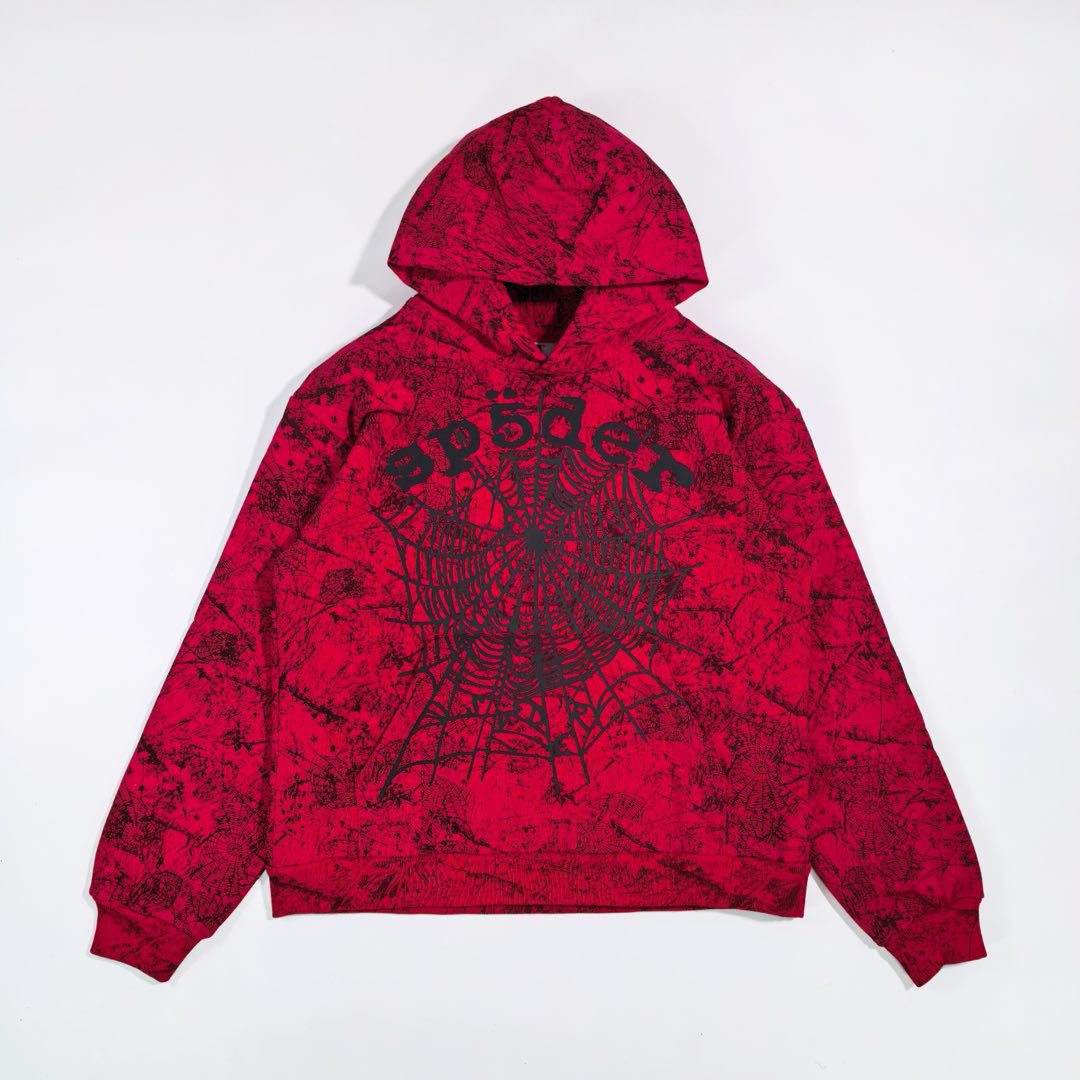 Sp5der OG Tree Camo Hoodie Red