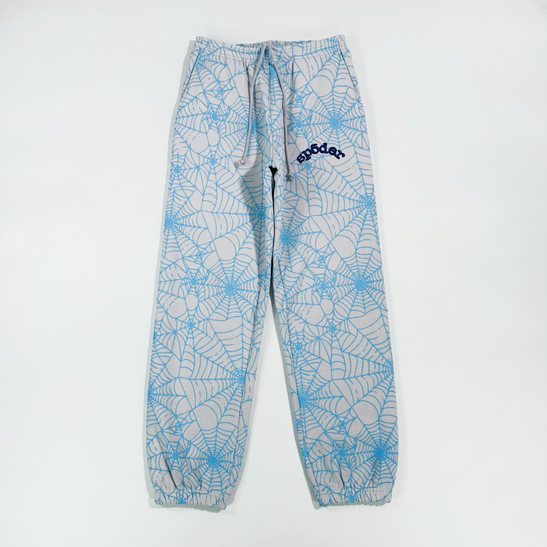 Sp5der AOP Web Sweatpants Heather Grey