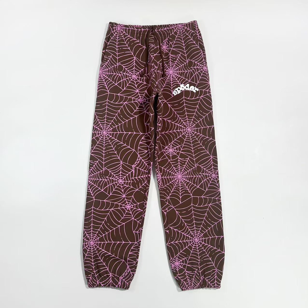 Sp5der AOP Sweatpants Brown