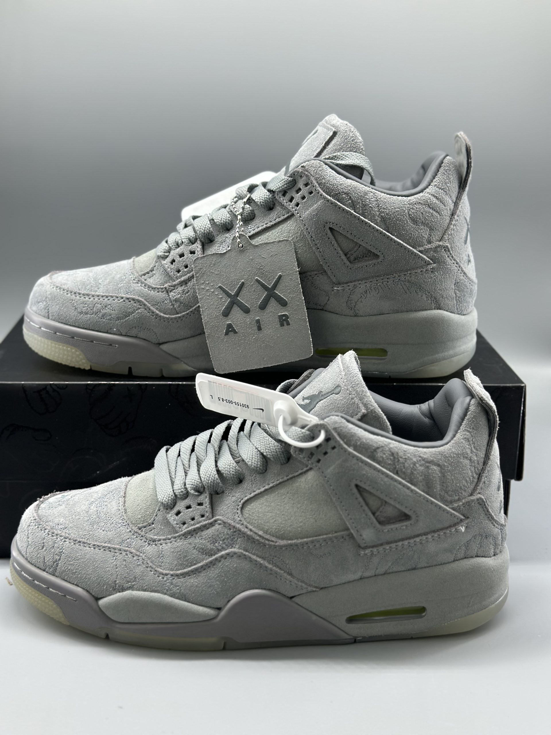 Jordan 4 Air Kaws Cool Gray Embroidery