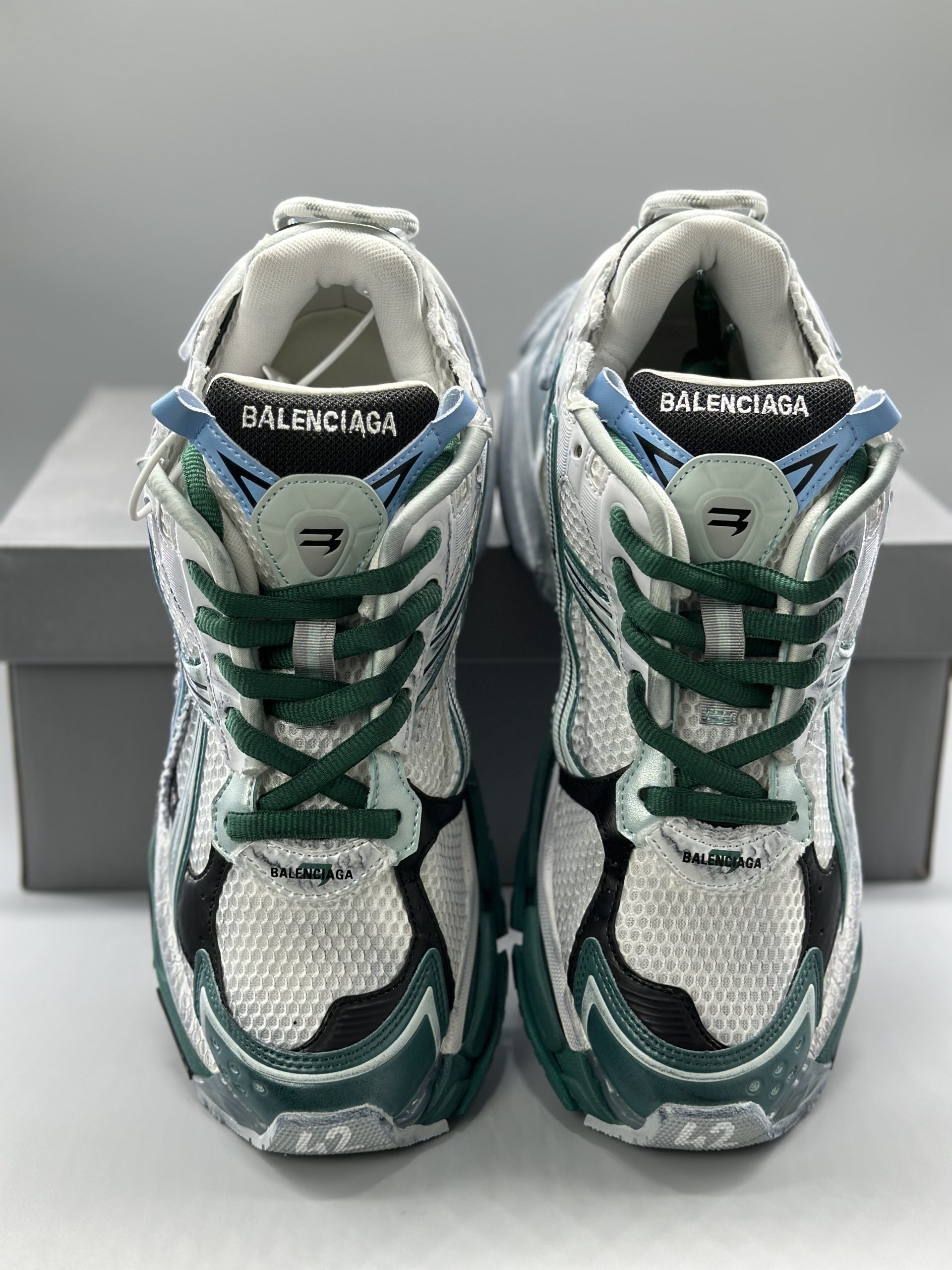 Balenciaga Runner White Green Blue 772767W3RNY9170