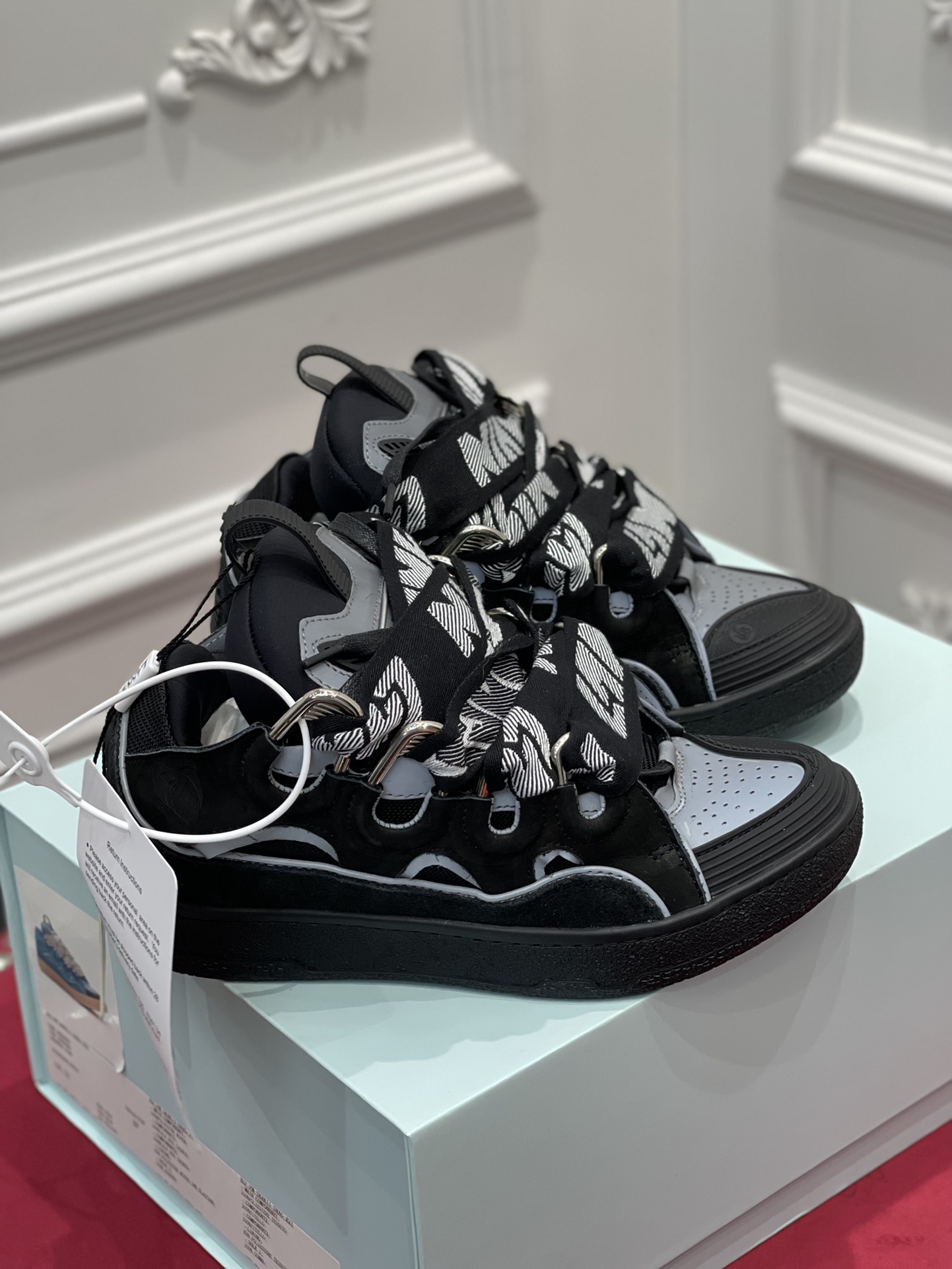 Lanvin Curb Sneaker Black Grey FM-SKRK11-REFL-P2210