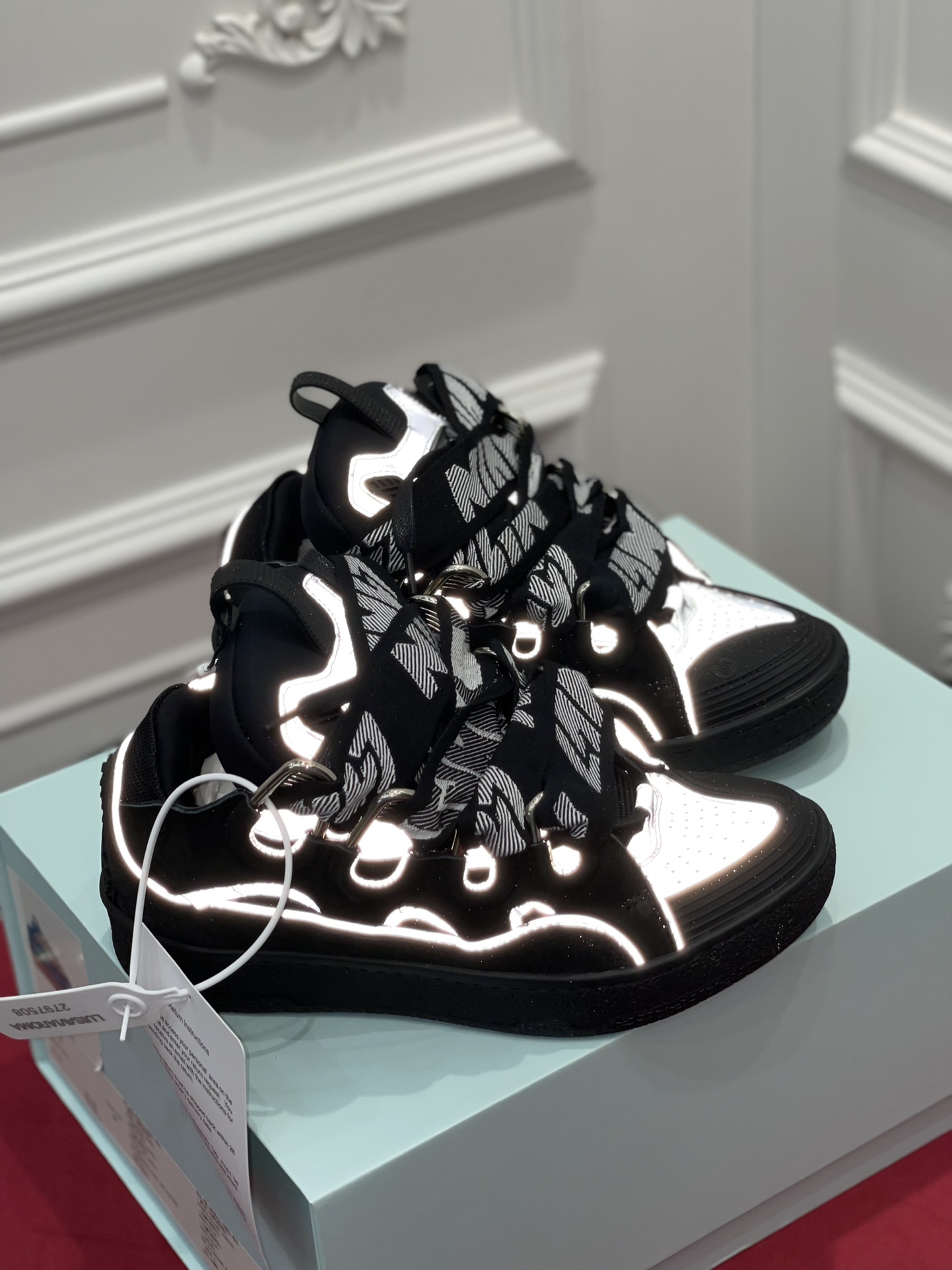 Lanvin Curb Sneaker Black Grey FM-SKRK11-REFL-P2210