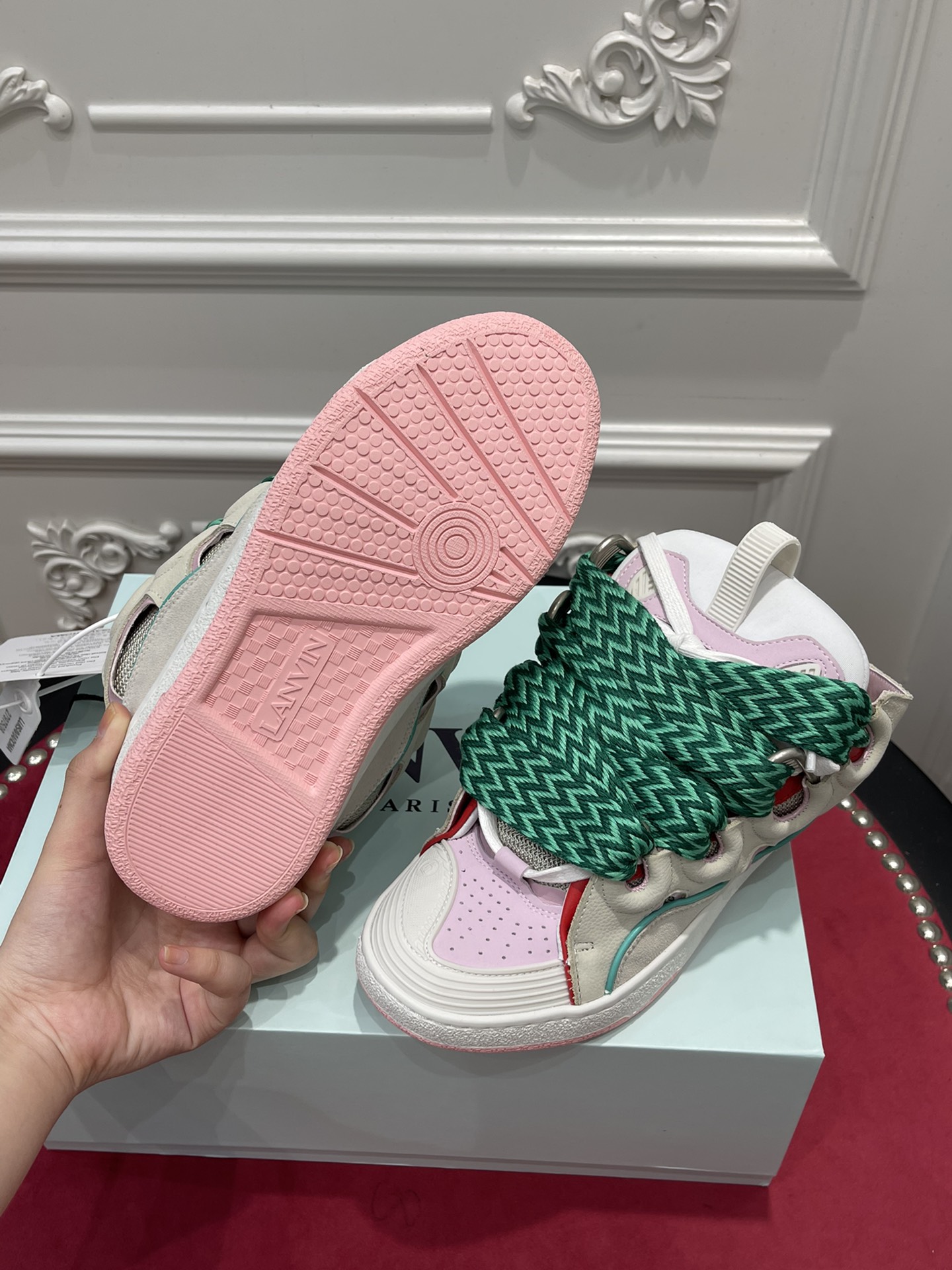 Lanvin Curb Sneaker Beige Pink