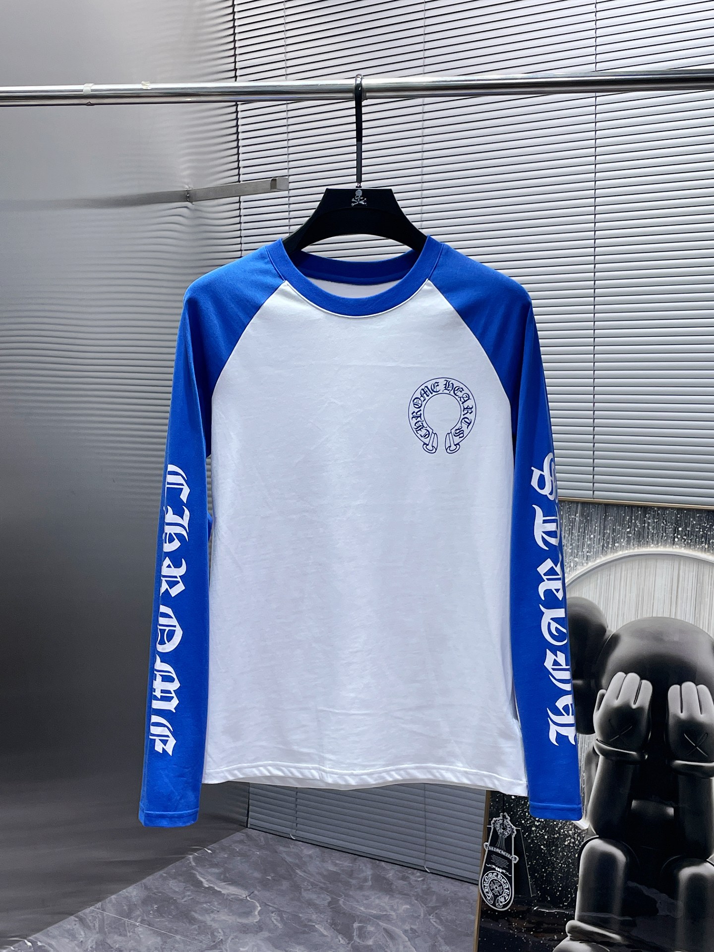 Chrome Hearts Chrome Hearts White Blue Baseball Longsleeve