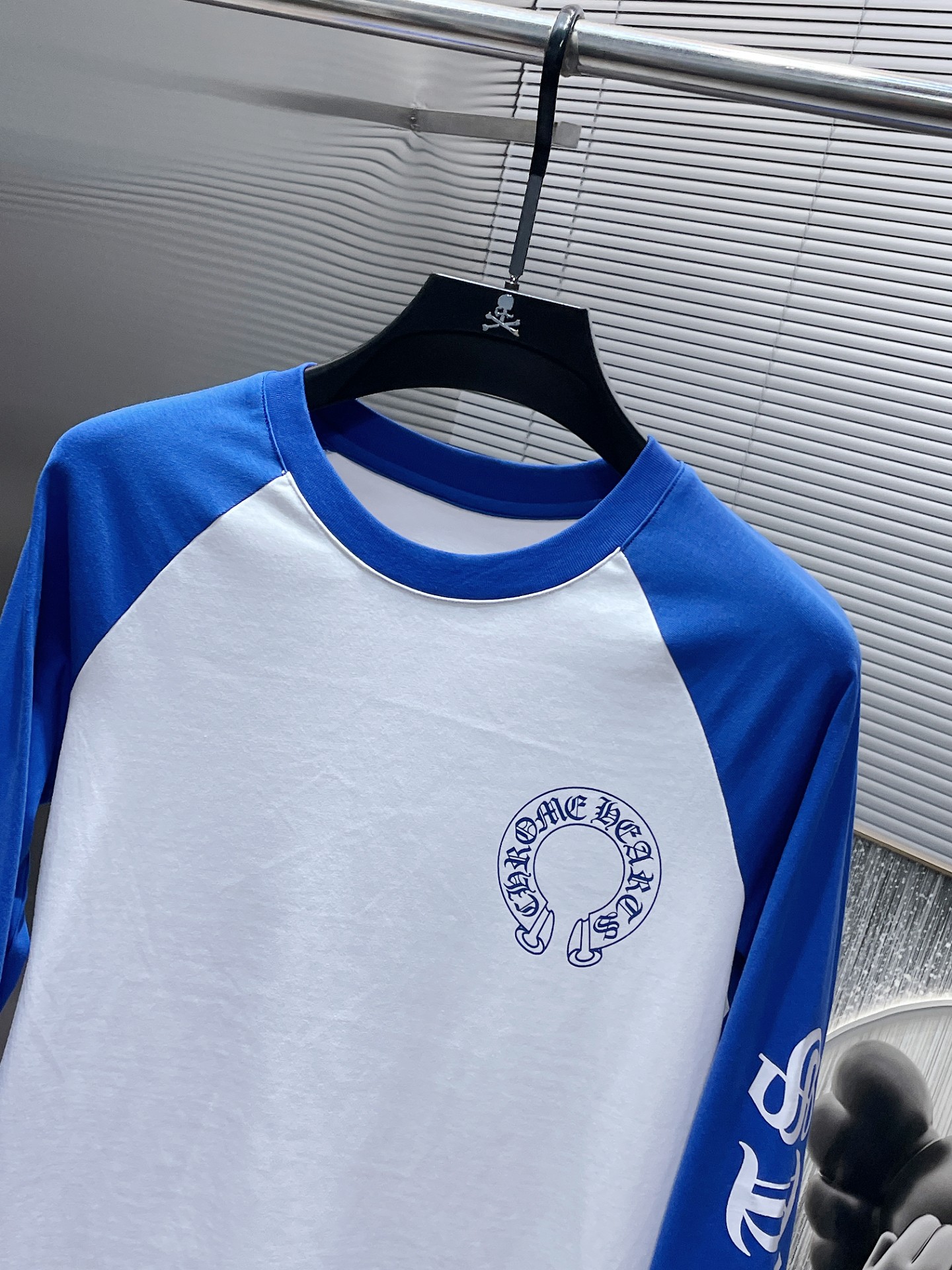 Chrome Hearts Chrome Hearts White Blue Baseball Longsleeve