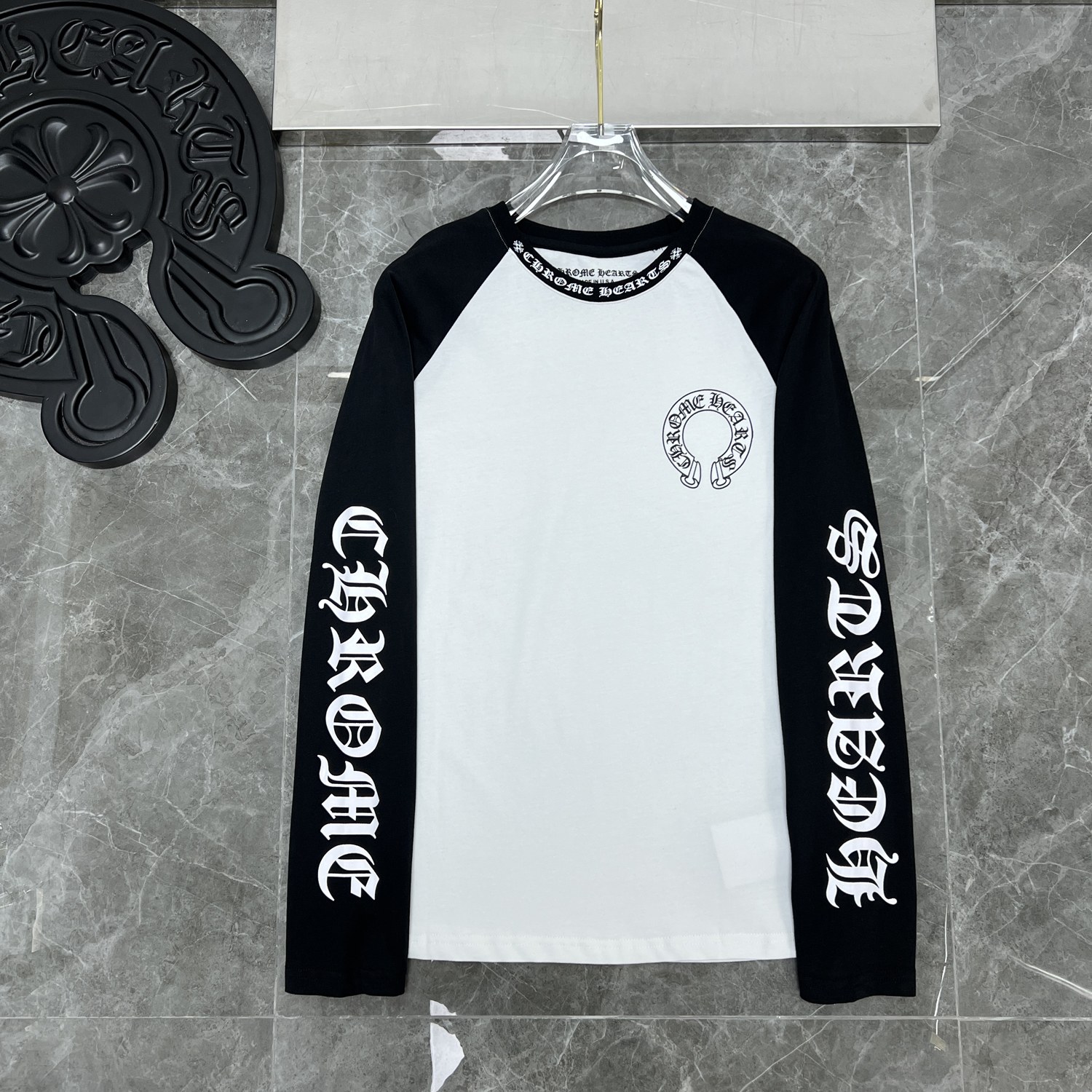Chrome Hearts Chrome Hearts White Black Baseball Longsleeve