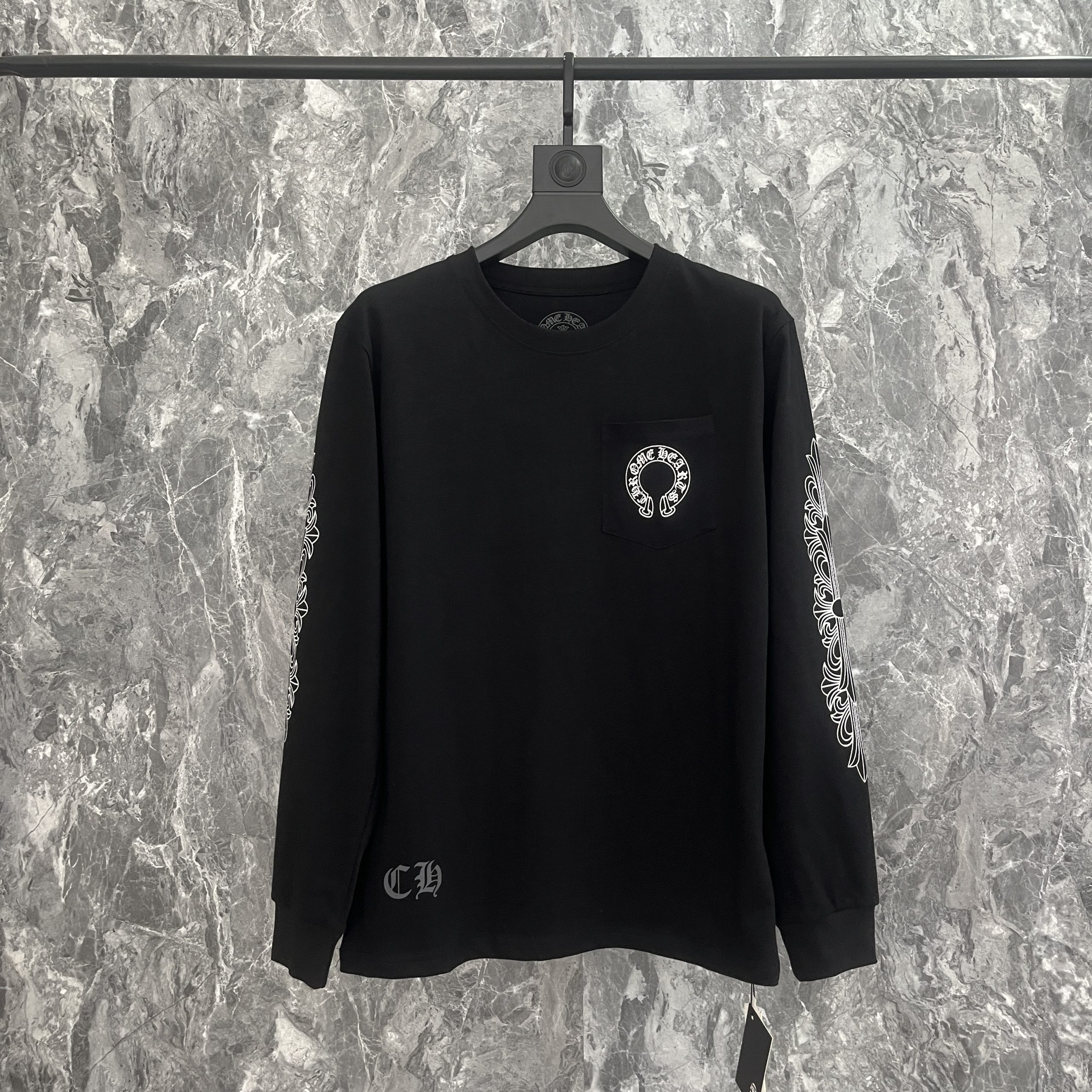 Chrome Hearts Classic Horseshoe Logo Long Sleeve T-shirt Black
