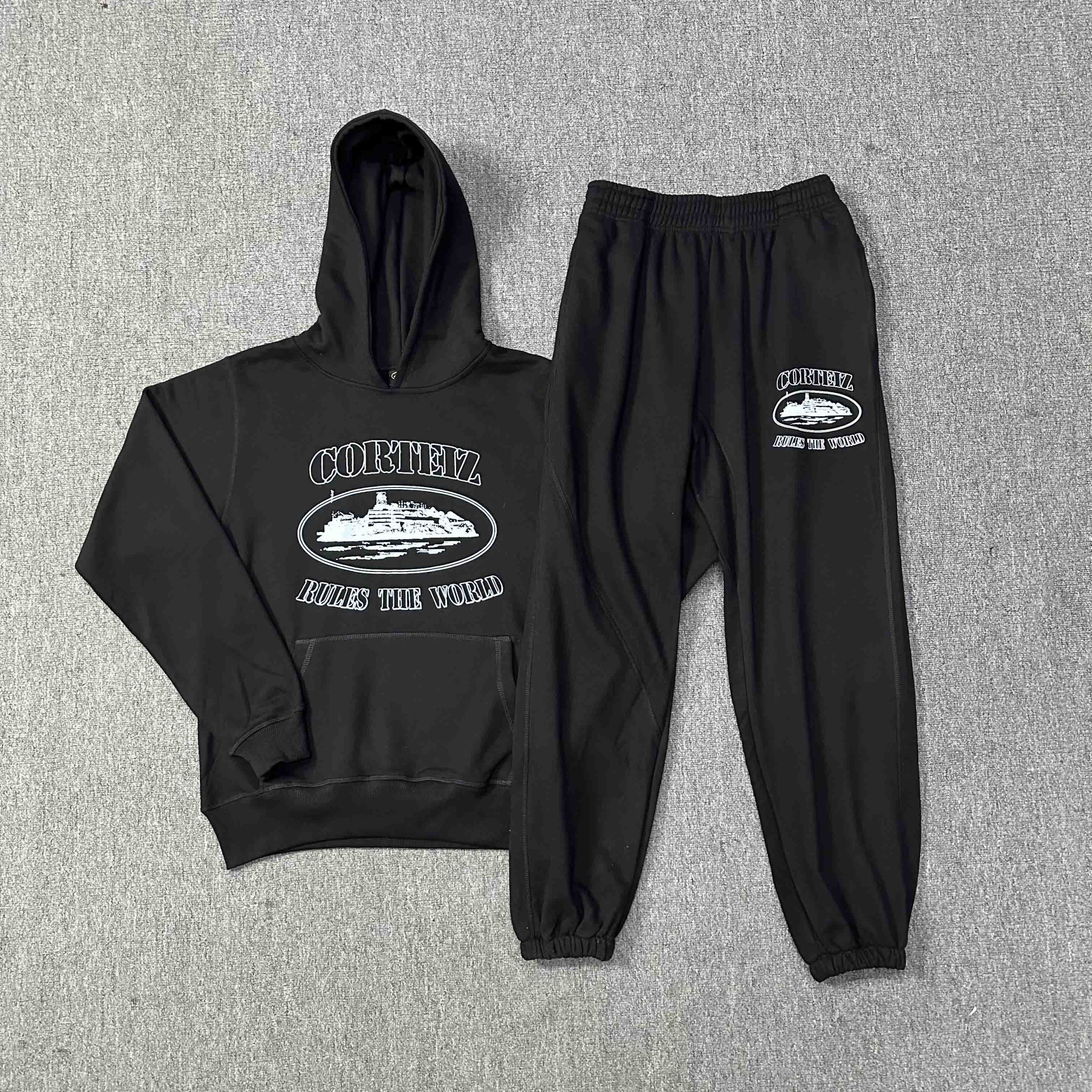 Corteiz Alcatraz Hoodie Triple Black