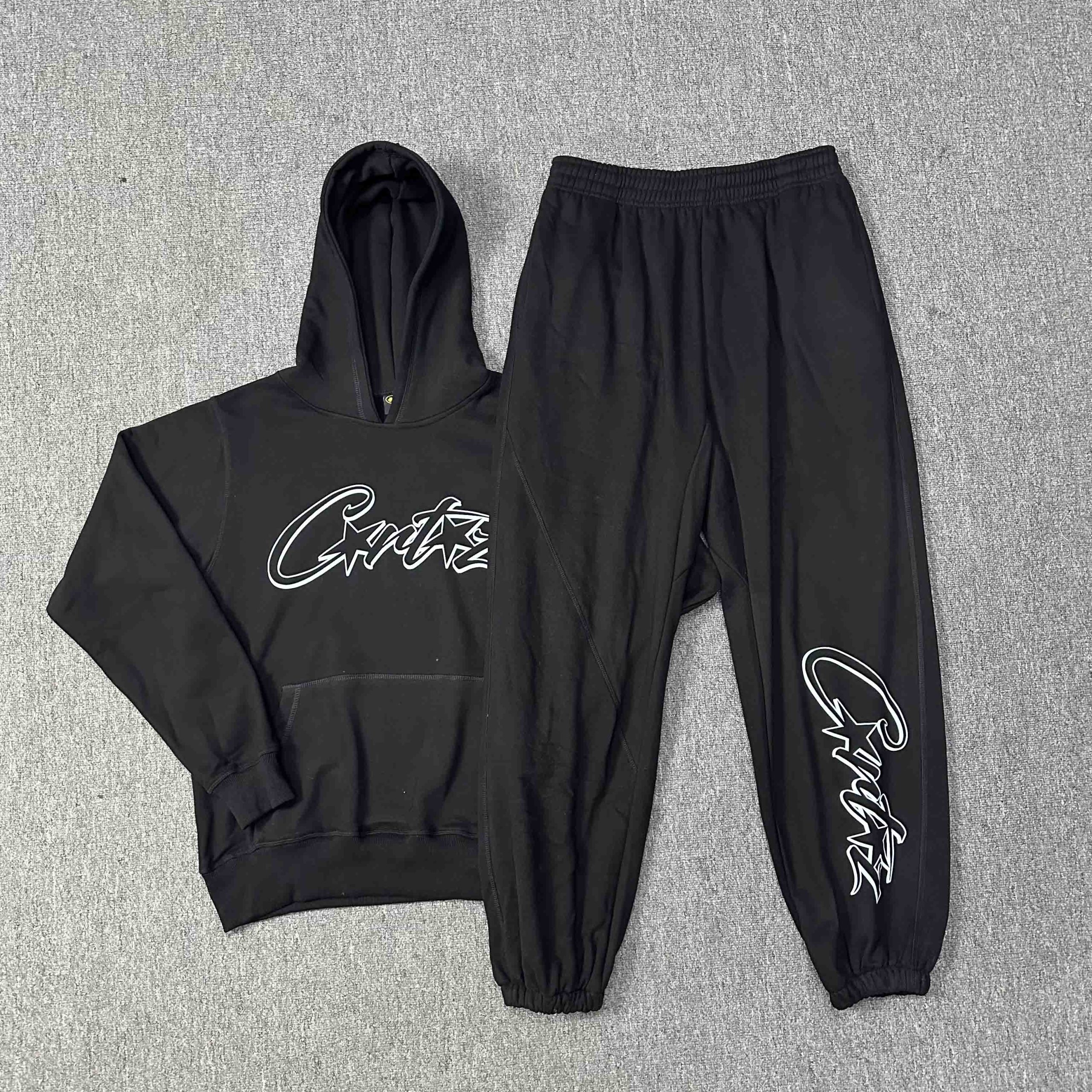 Corteiz Alcatraz LOGO Hoodie Triple Black