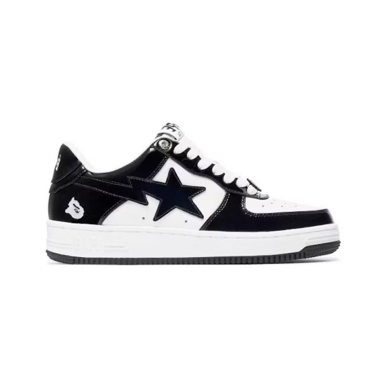 A Bathing Ape Bape Sta Patent Leather Black White