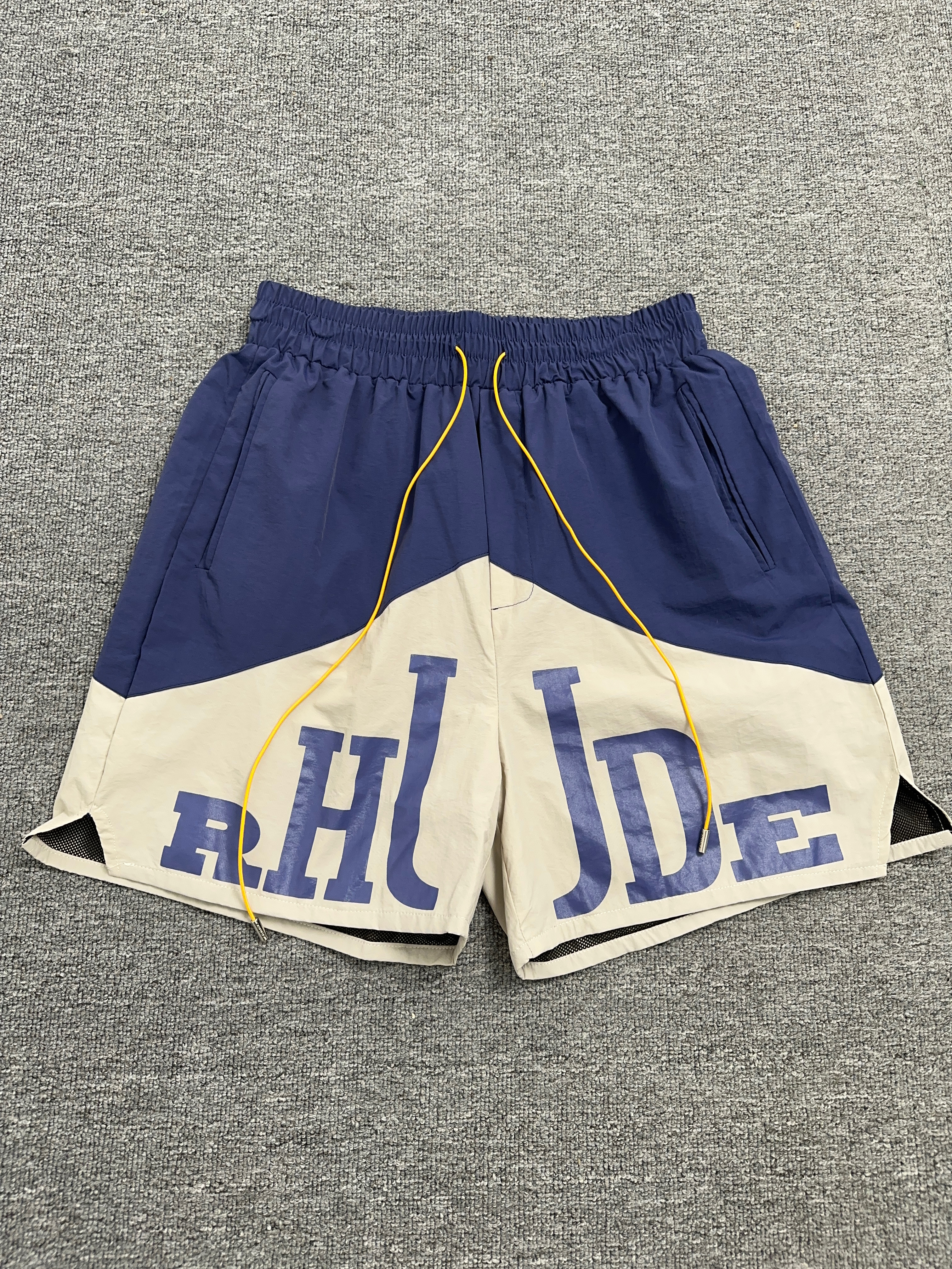 Rhude Cupro Yachting Shorts Navy/White