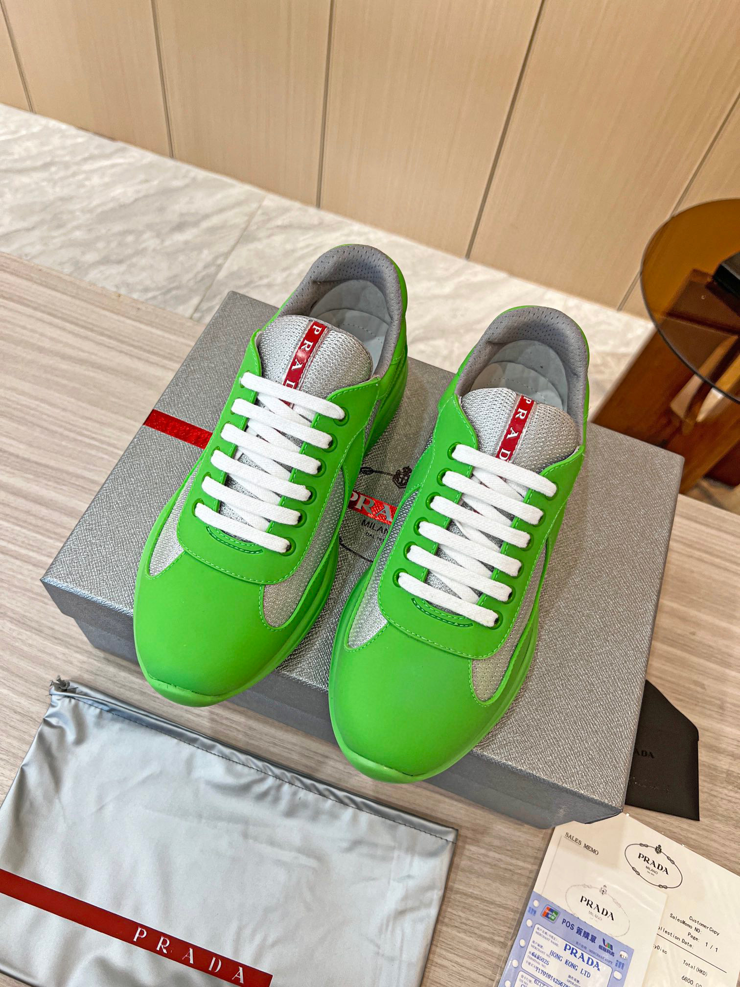 Prada America’s Cup Soft Rubber And Bike Fabric Sneakers In Green