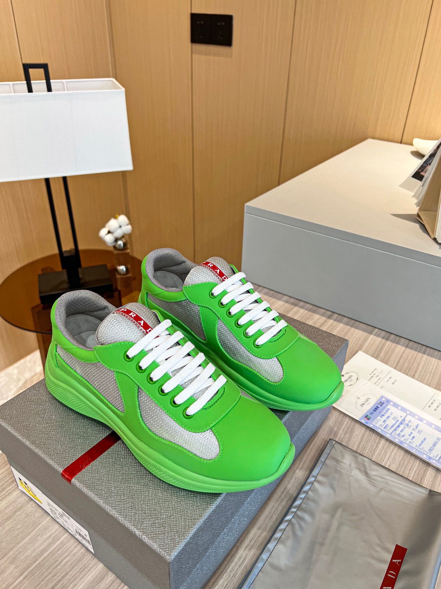 Prada America’s Cup Soft Rubber And Bike Fabric Sneakers In Green