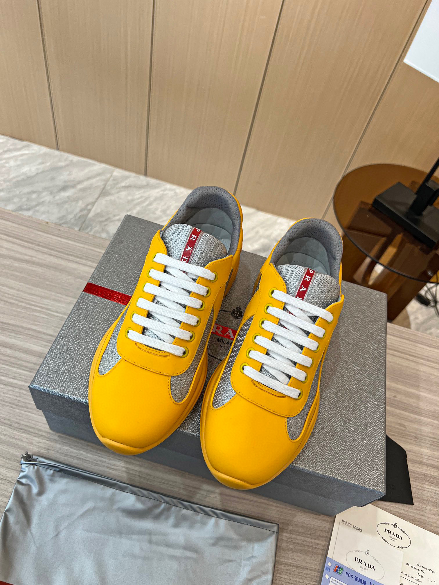 Prada America’s Cup Soft Rubber And Bike Fabric Sneakers In Yellow