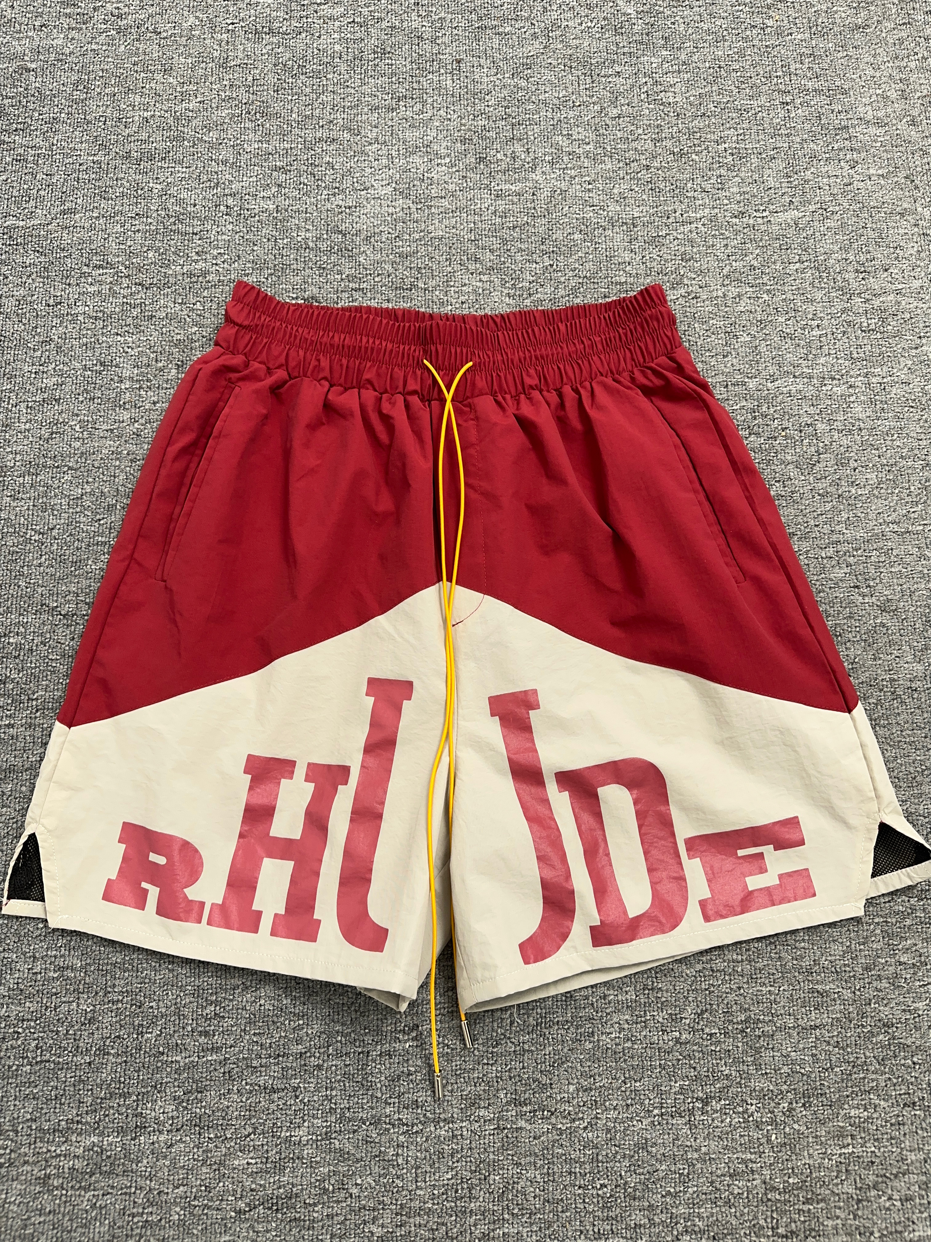 Rhude Cupro Yachting Shorts Maroon/White