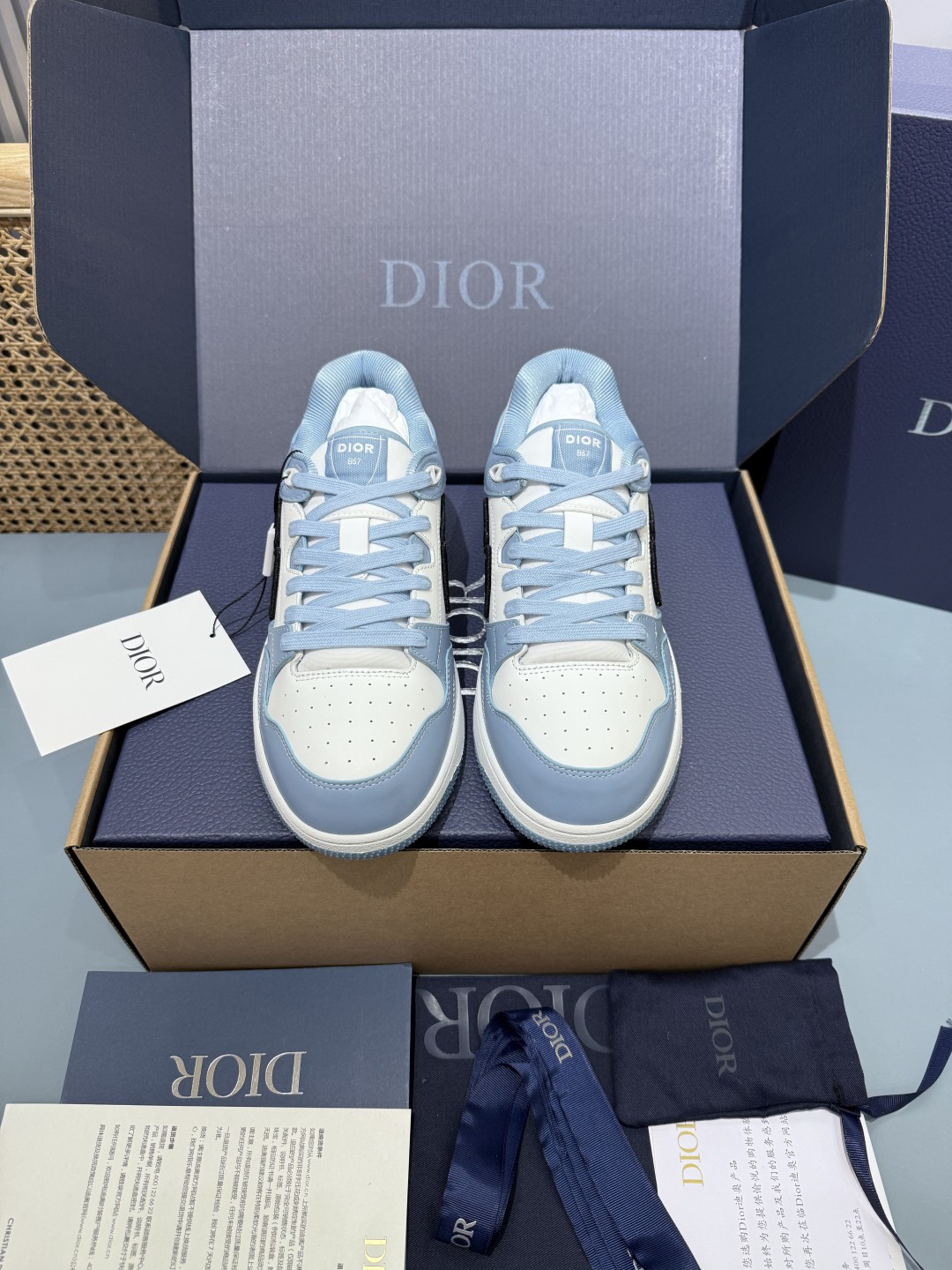 Dior B57 Low Dior Oblique Light Blue 3SN318ZXU H516