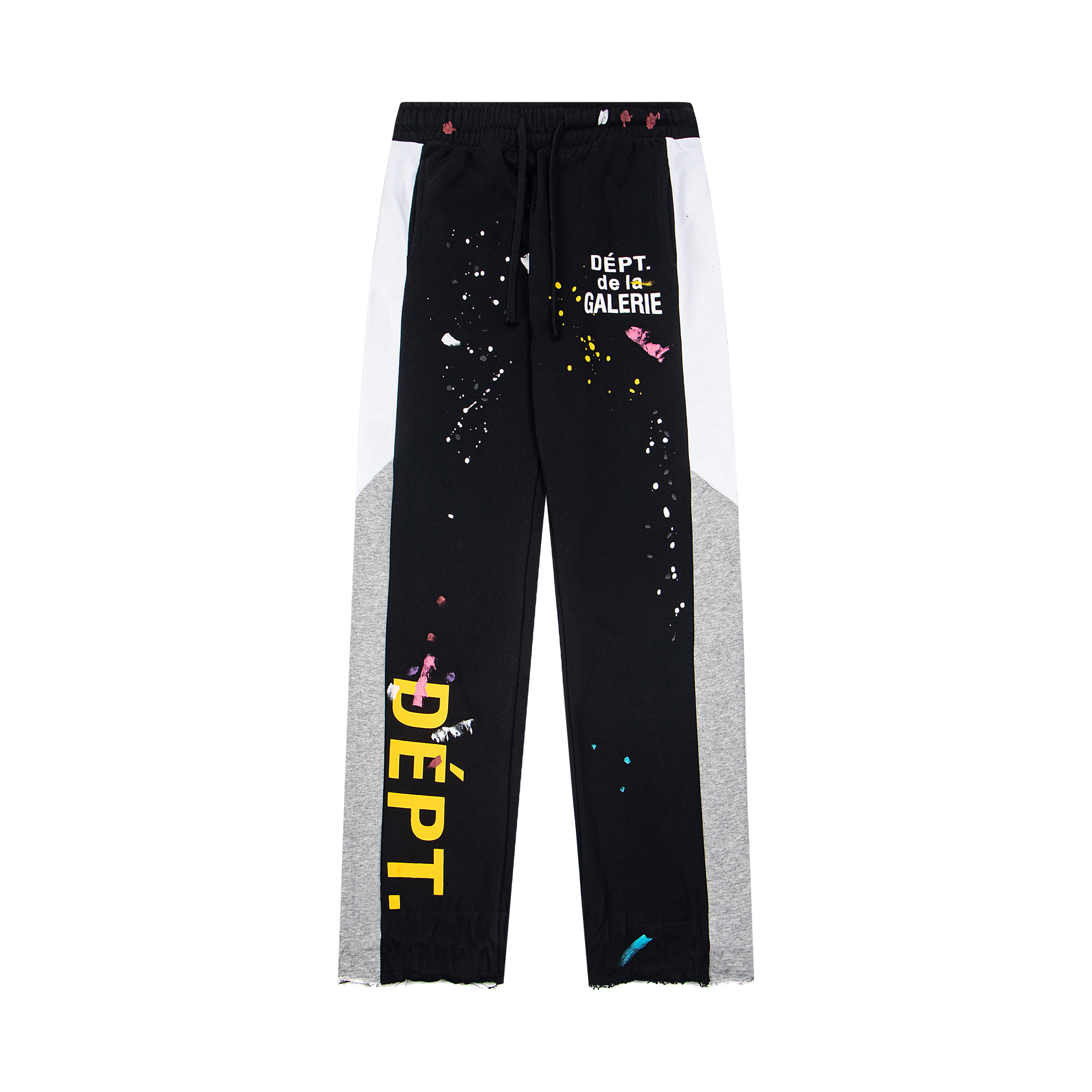 Gallery Dept. Splash Ink Spliced Sweatpants Black G460#