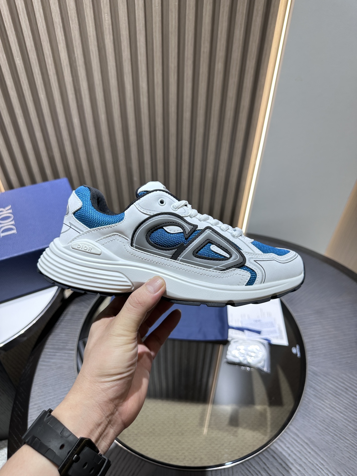 Dior B30 Blue Mesh White Technical Fabric 3SN279ZRD-H065