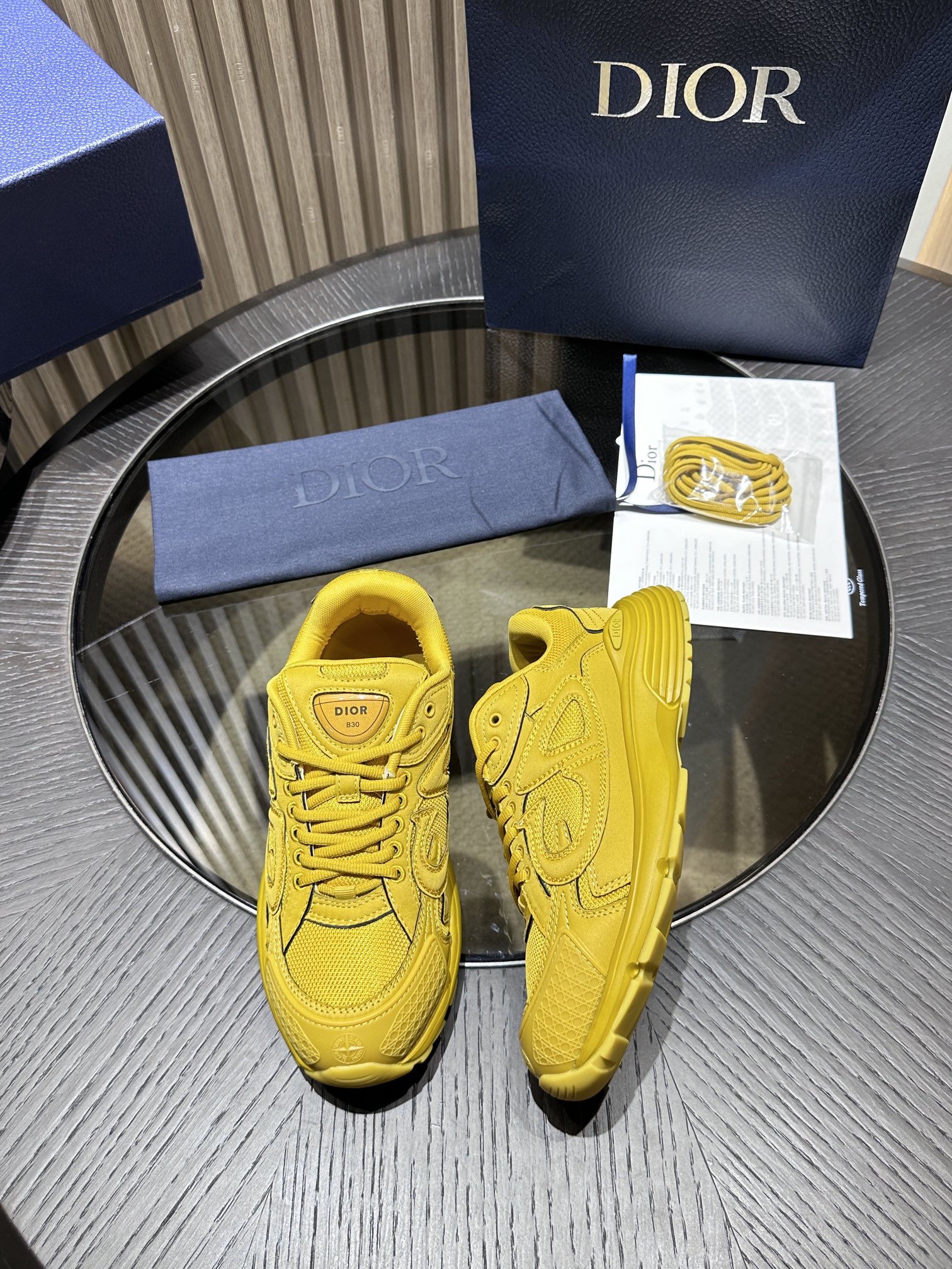 Dior x Stone Island B30 Sneaker Yellow 3SN279ZAN_H225