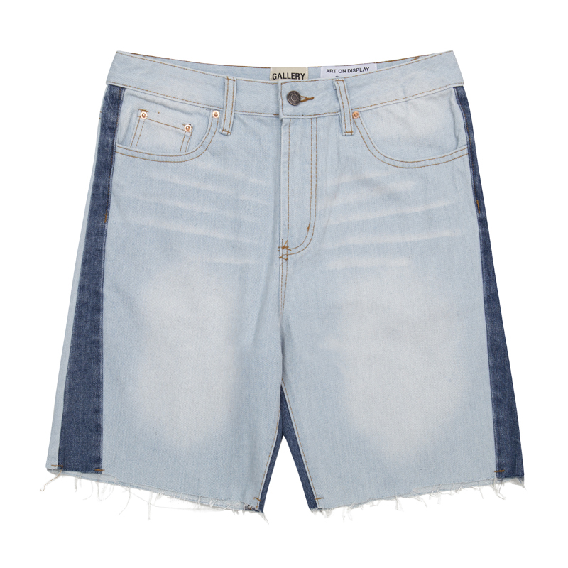 Gallery Dept. Washed Light Blue Spliced Denim Shorts YC0095