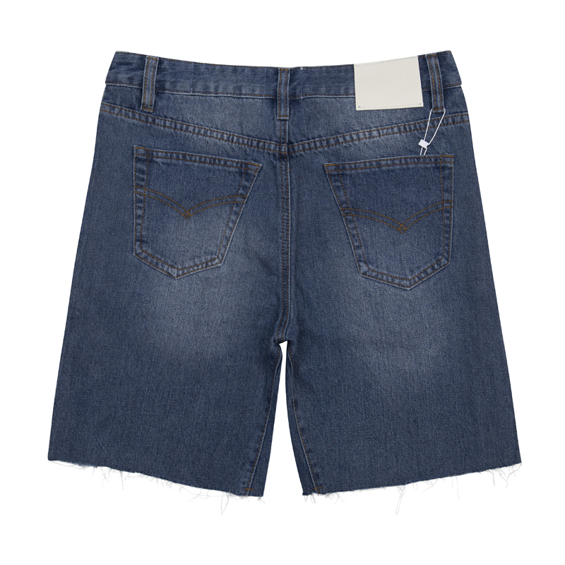 Gallery Dept. Washed Navy Blue Spliced Denim Shorts YC0095