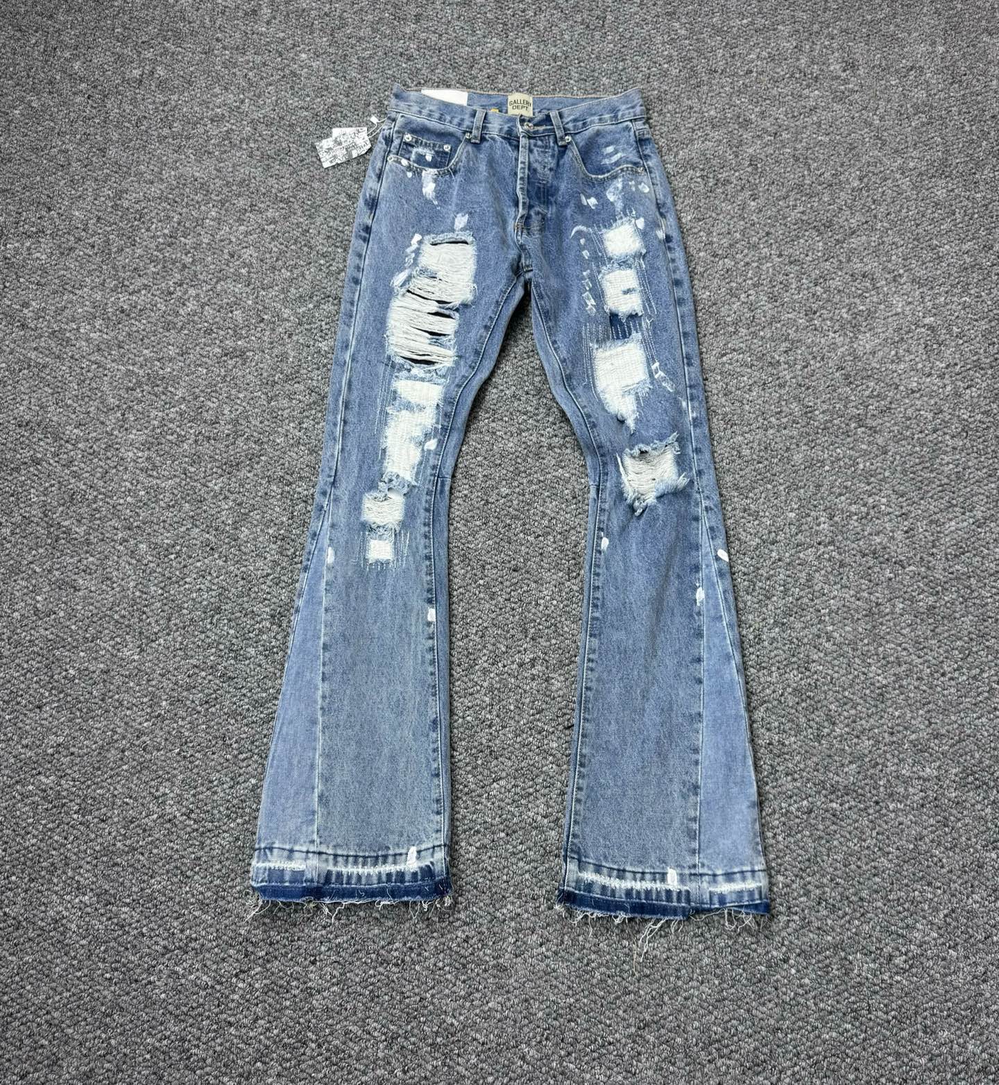 Gallery Dept. Denim Ripped Messy Line Connection Jeans H797