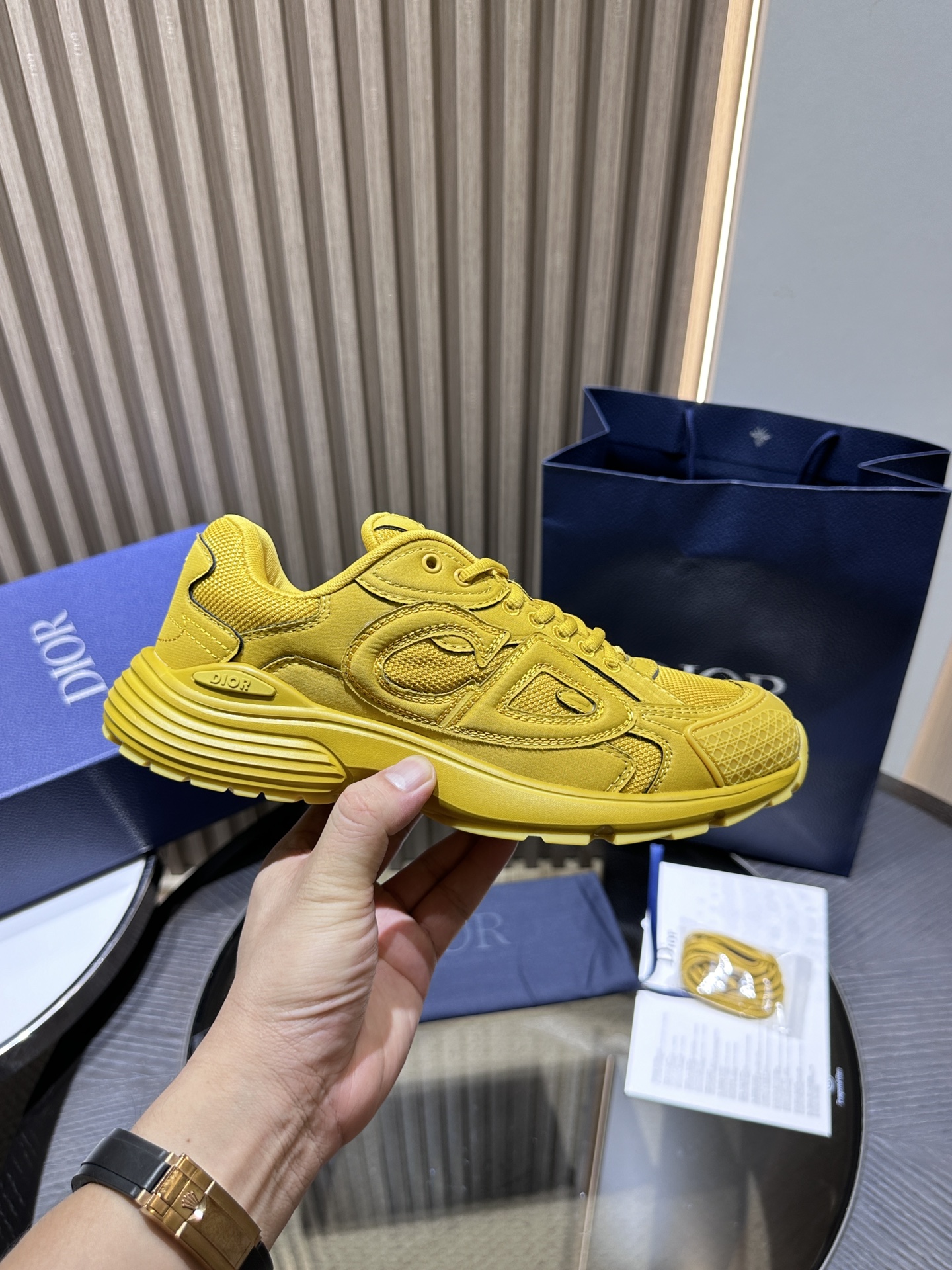 Dior x Stone Island B30 Sneaker Yellow 3SN279ZAN_H225
