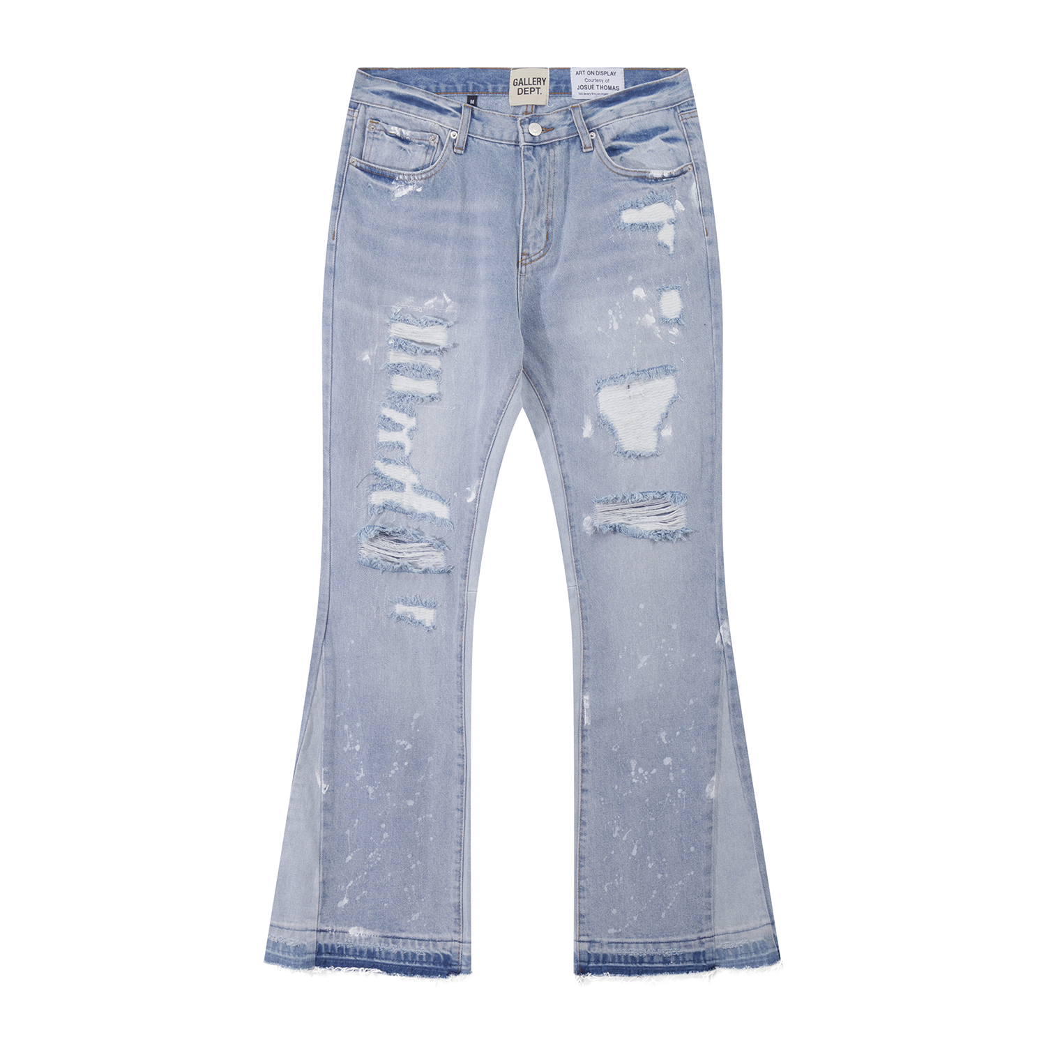 Gallery Dept. Ripped Embroidered Patch Ink Splash Jeans YC00140
