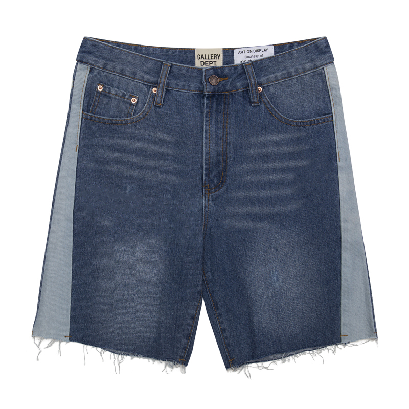 Gallery Dept. Washed Navy Blue Spliced Denim Shorts YC0095