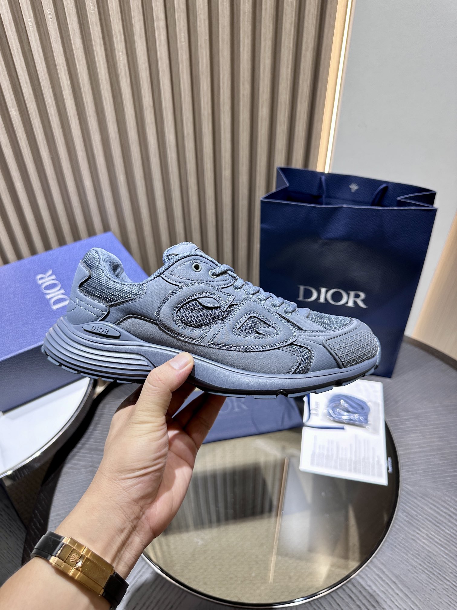 Dior x Stone Island B30 Sneaker Blue 3SN279ZAN_H557