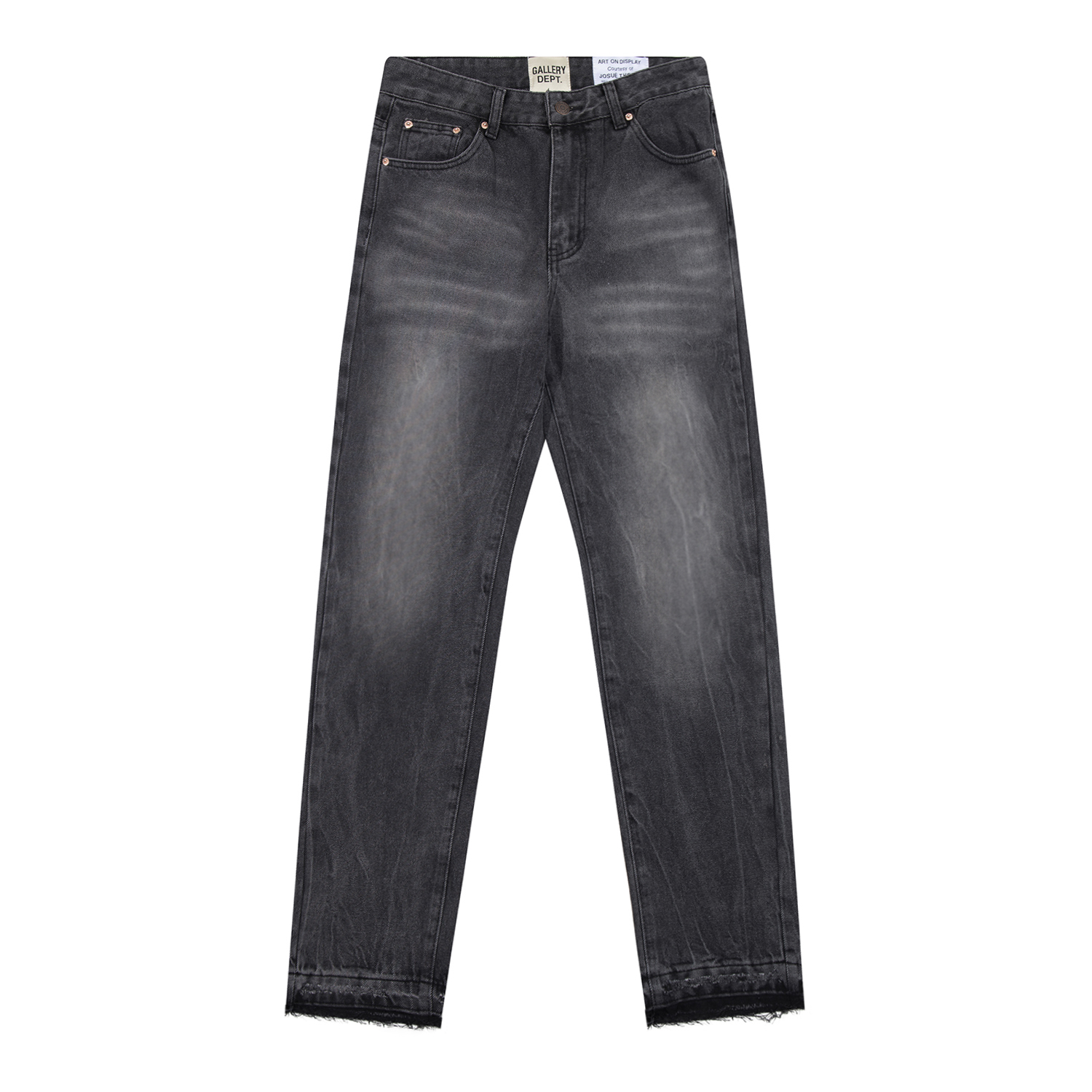 Gallery Dept. Basic Washed Straight Leg Jeans Black YC00115