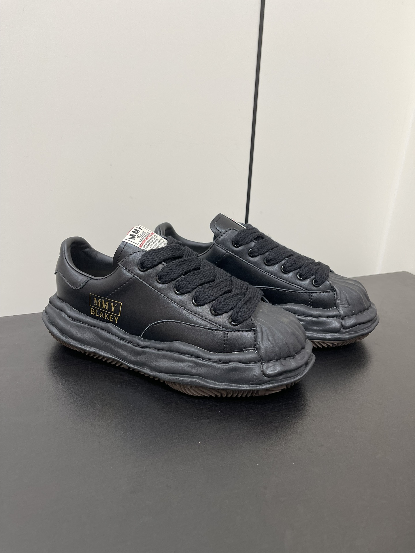 Maison Mihara Yasuhiro Blakey OG Sole Leather Low Black A06FW702-BLK