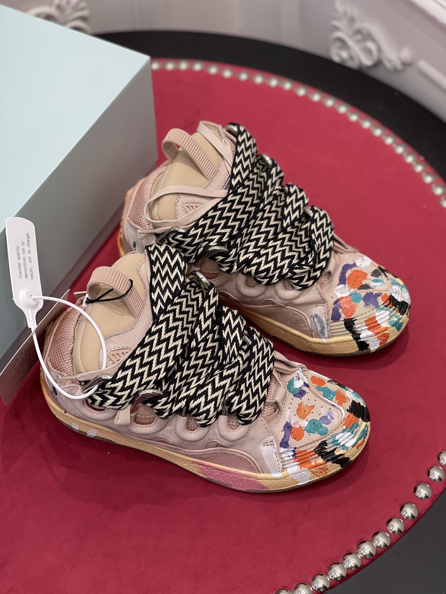 Lanvin Leather Curb Gallery Dept. Pale Pink Multi