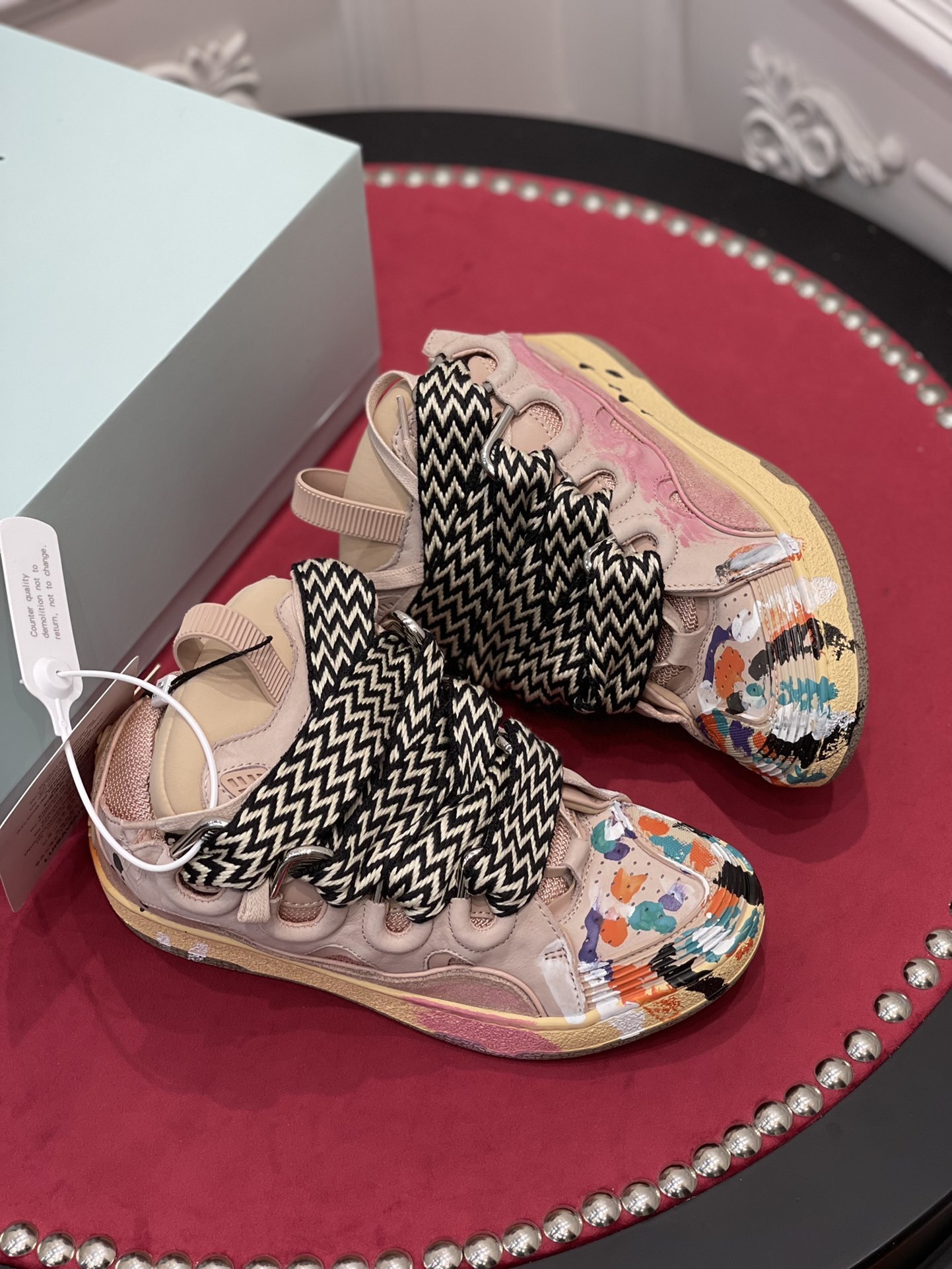 Lanvin Leather Curb Gallery Dept. Pale Pink Multi